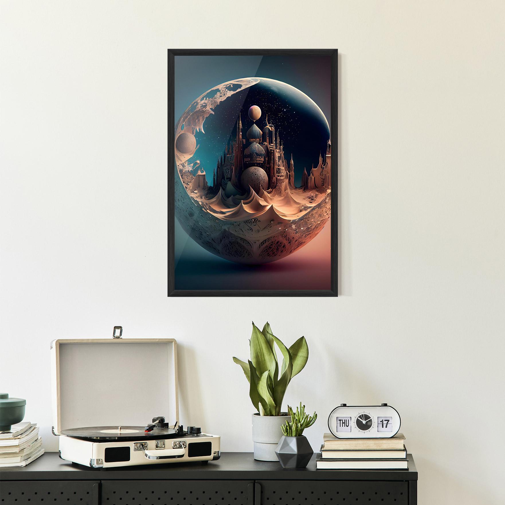 Gerahmte Poster Fantasy Planet Castle mockup 2