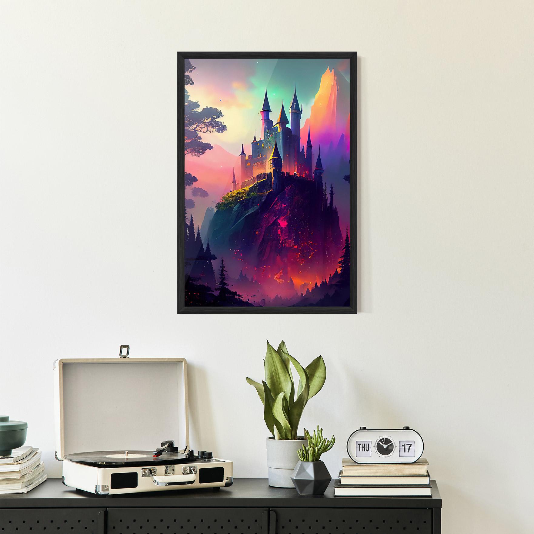 Gerahmte Poster Purple Orange Castle mockup 2