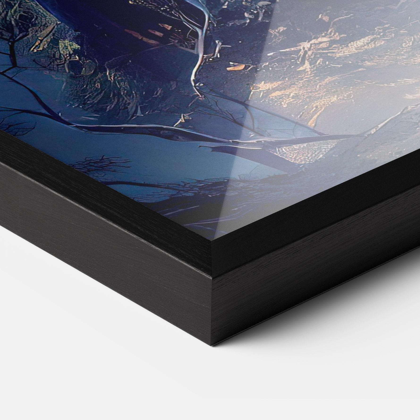 Gerahmte Poster Blue Art Castle mockup 3