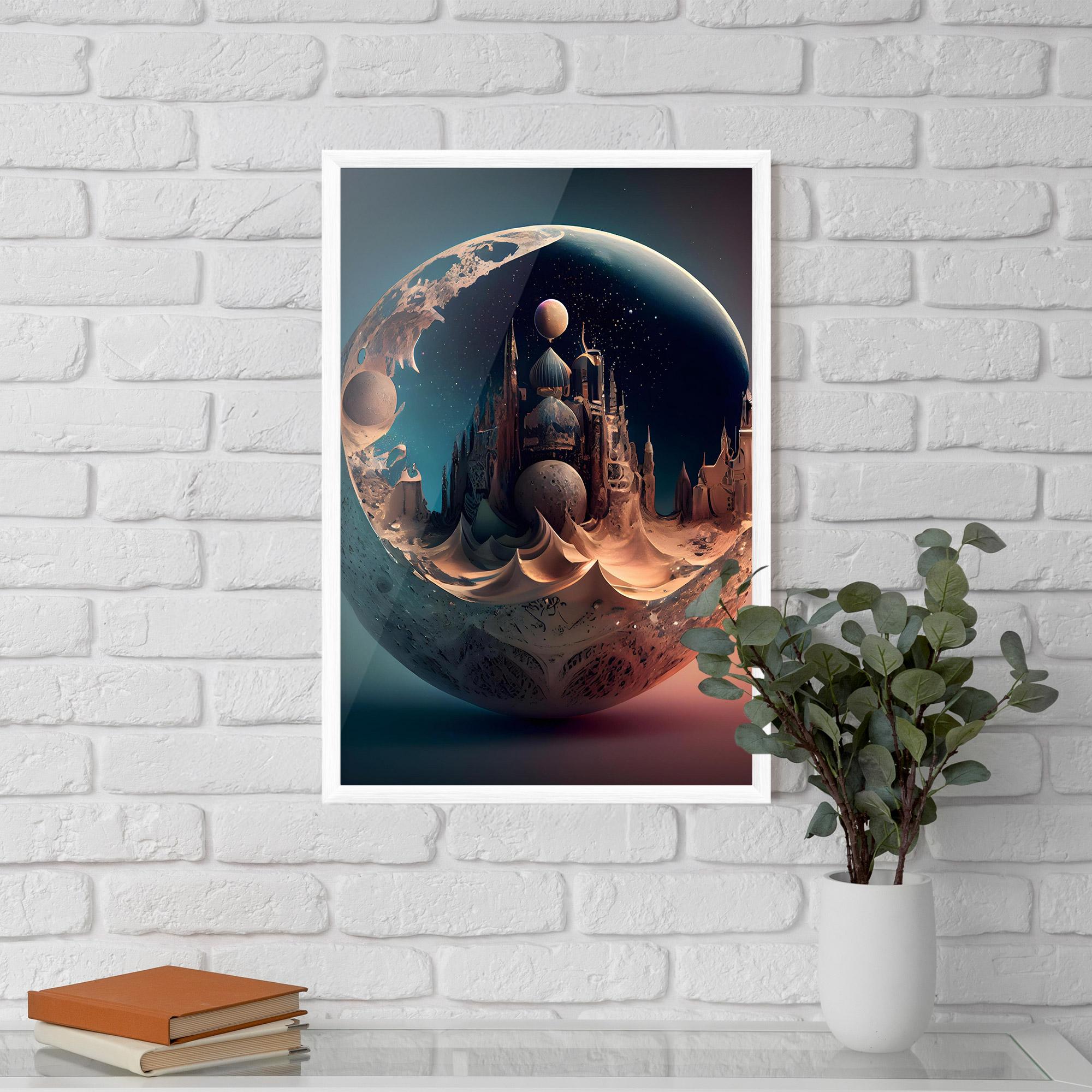 Gerahmte Poster Fantasy Planet Castle mockup 5