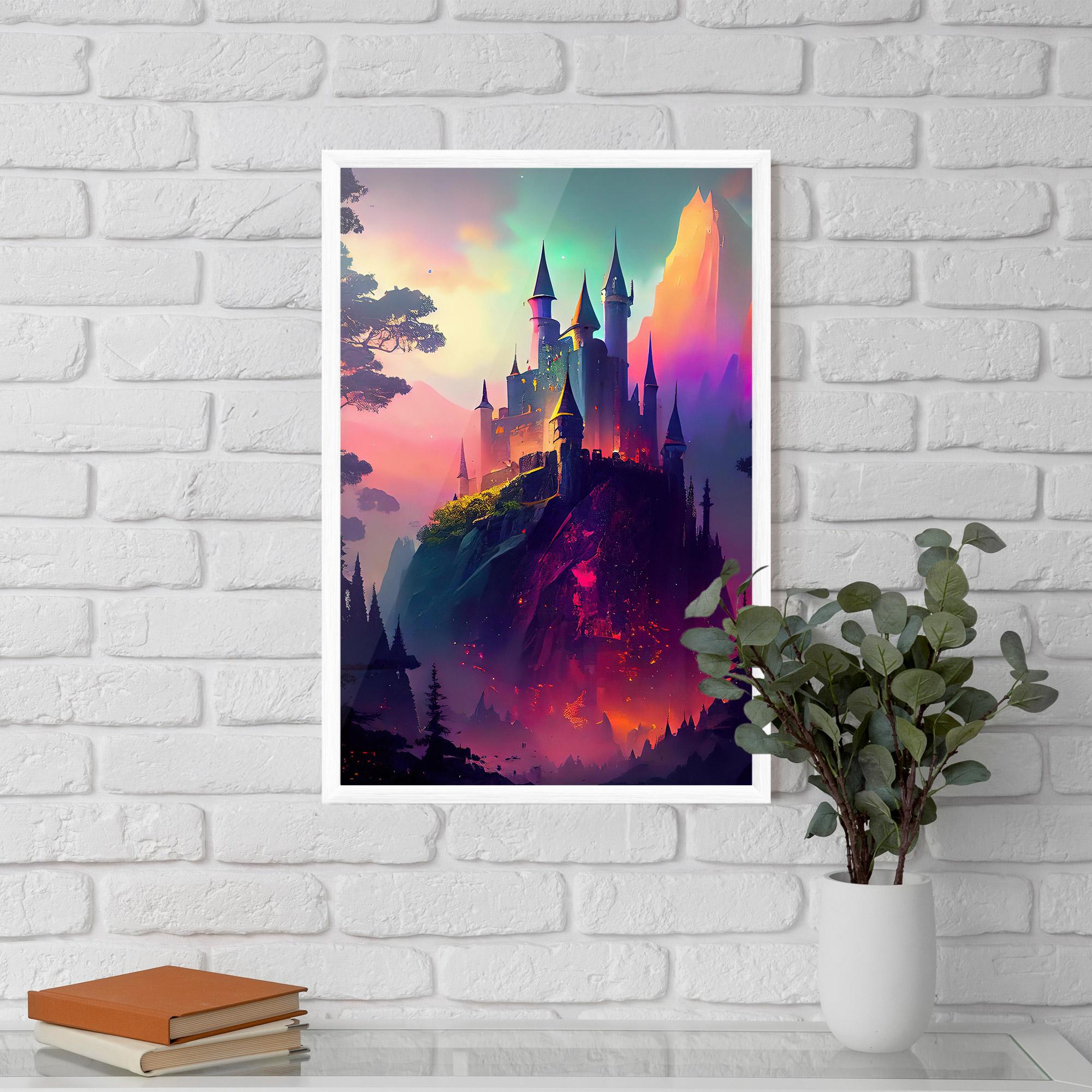 Gerahmte Poster Purple Orange Castle mockup 5