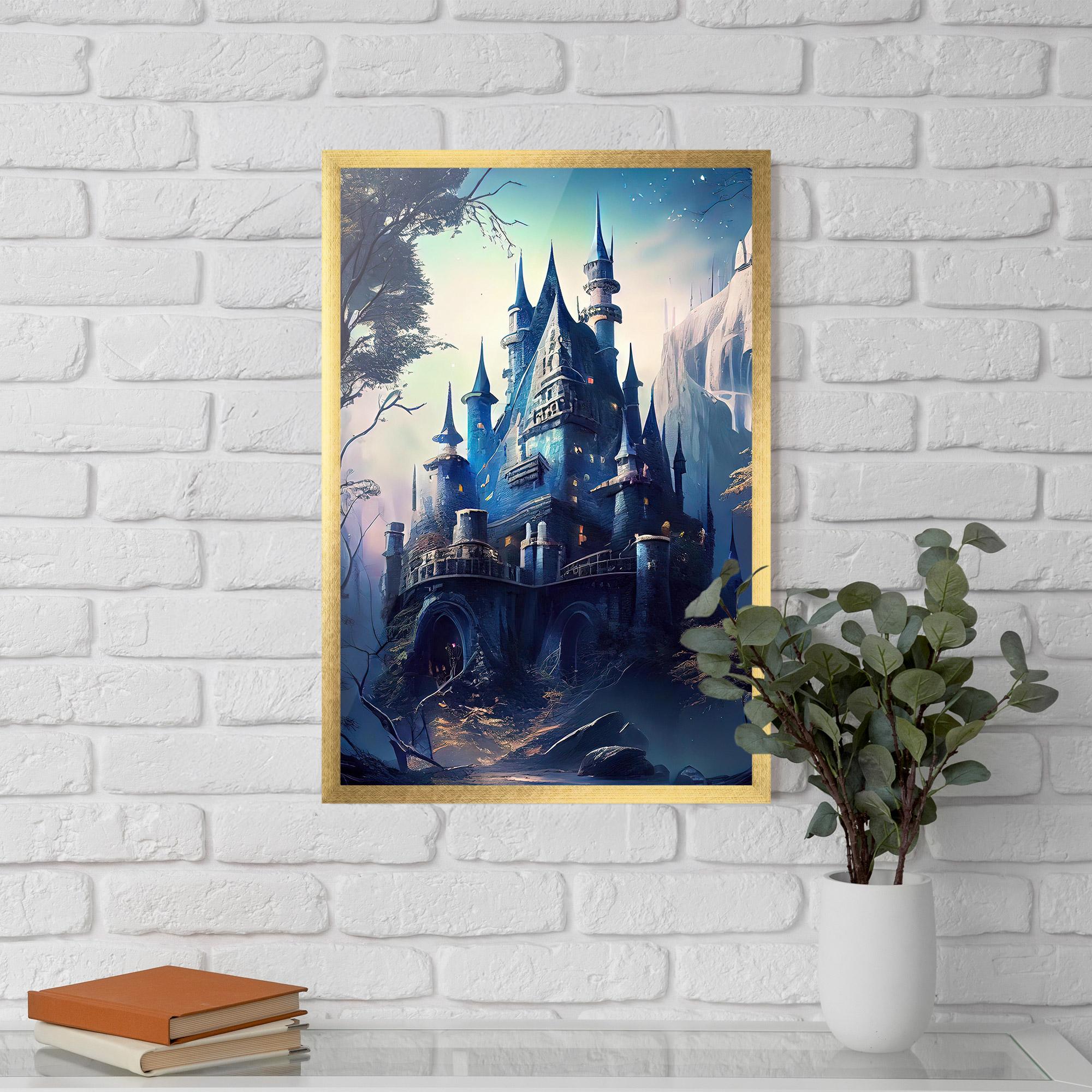 Gerahmte Poster Blue Art Castle mockup 5