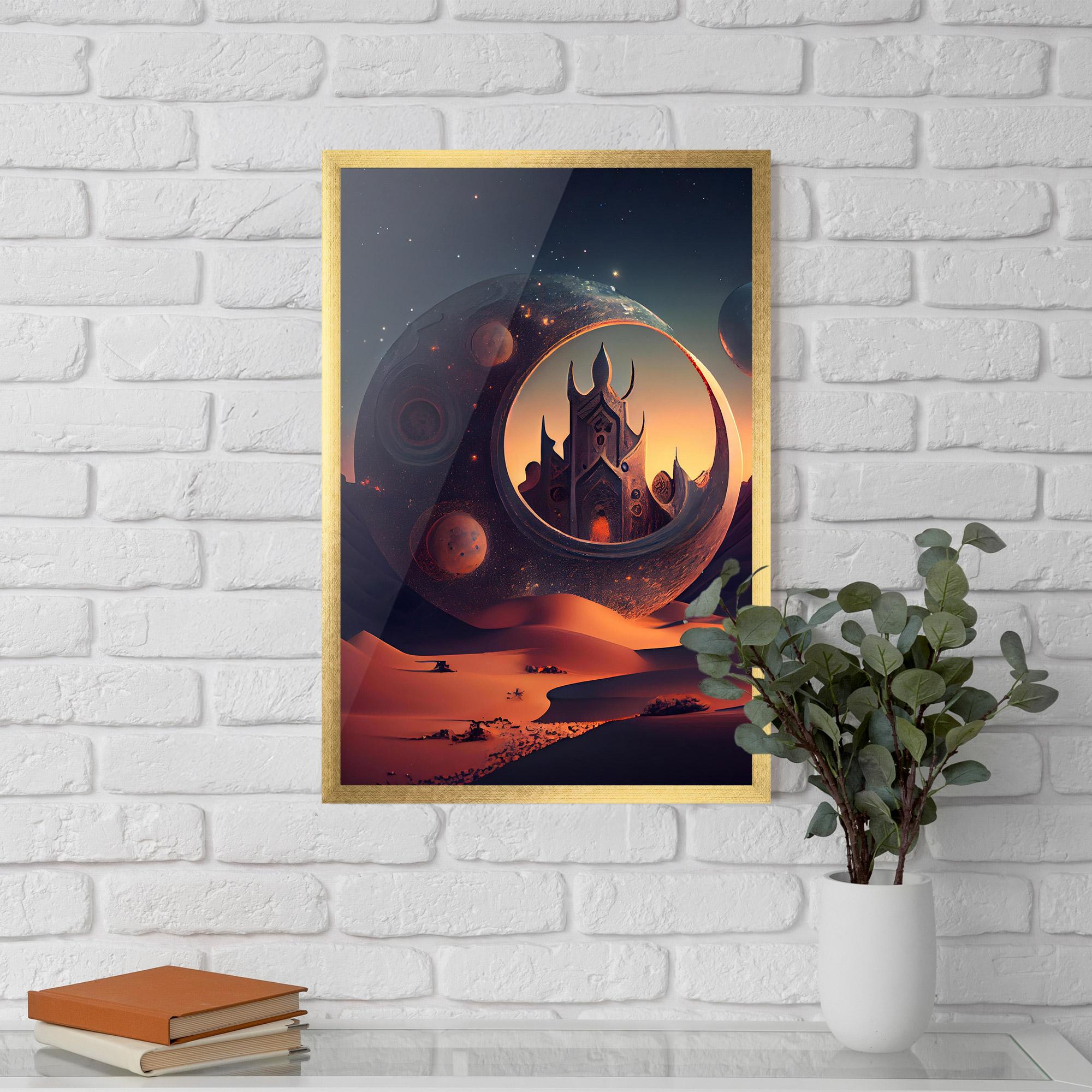 Gerahmte Poster Fantasy Desert Castle mockup 5