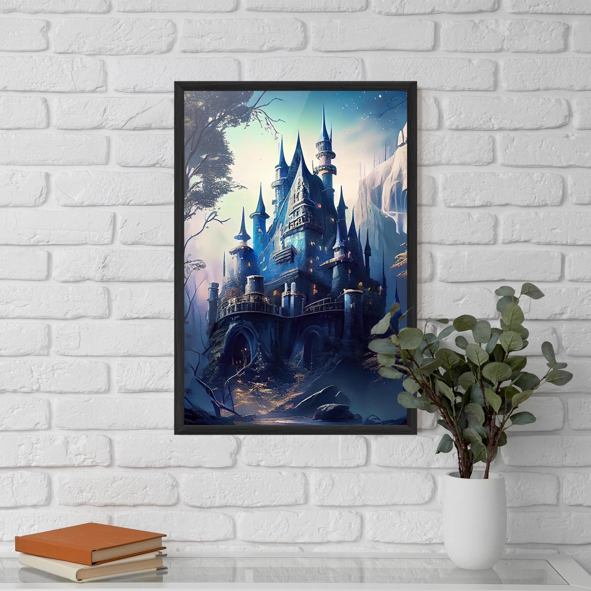 Gerahmte Poster Blue Art Castle mockup 5