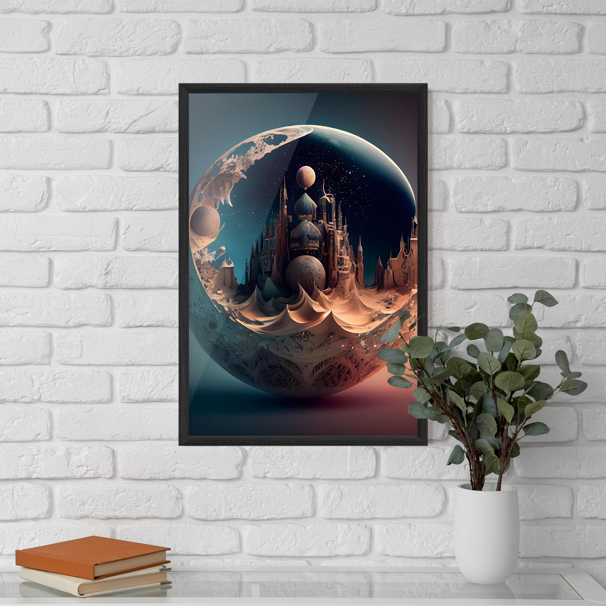 Gerahmte Poster Fantasy Planet Castle mockup 5