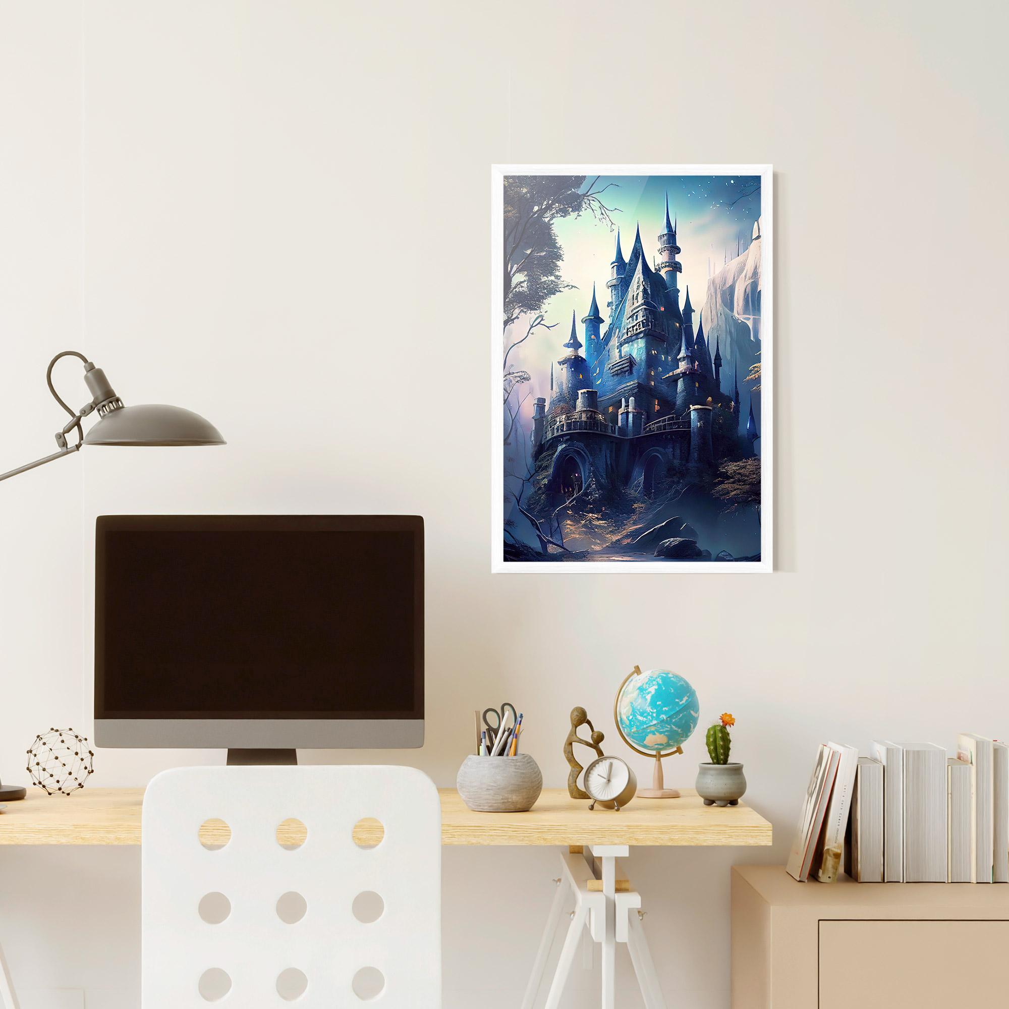 Gerahmte Poster Blue Art Castle mockup 6