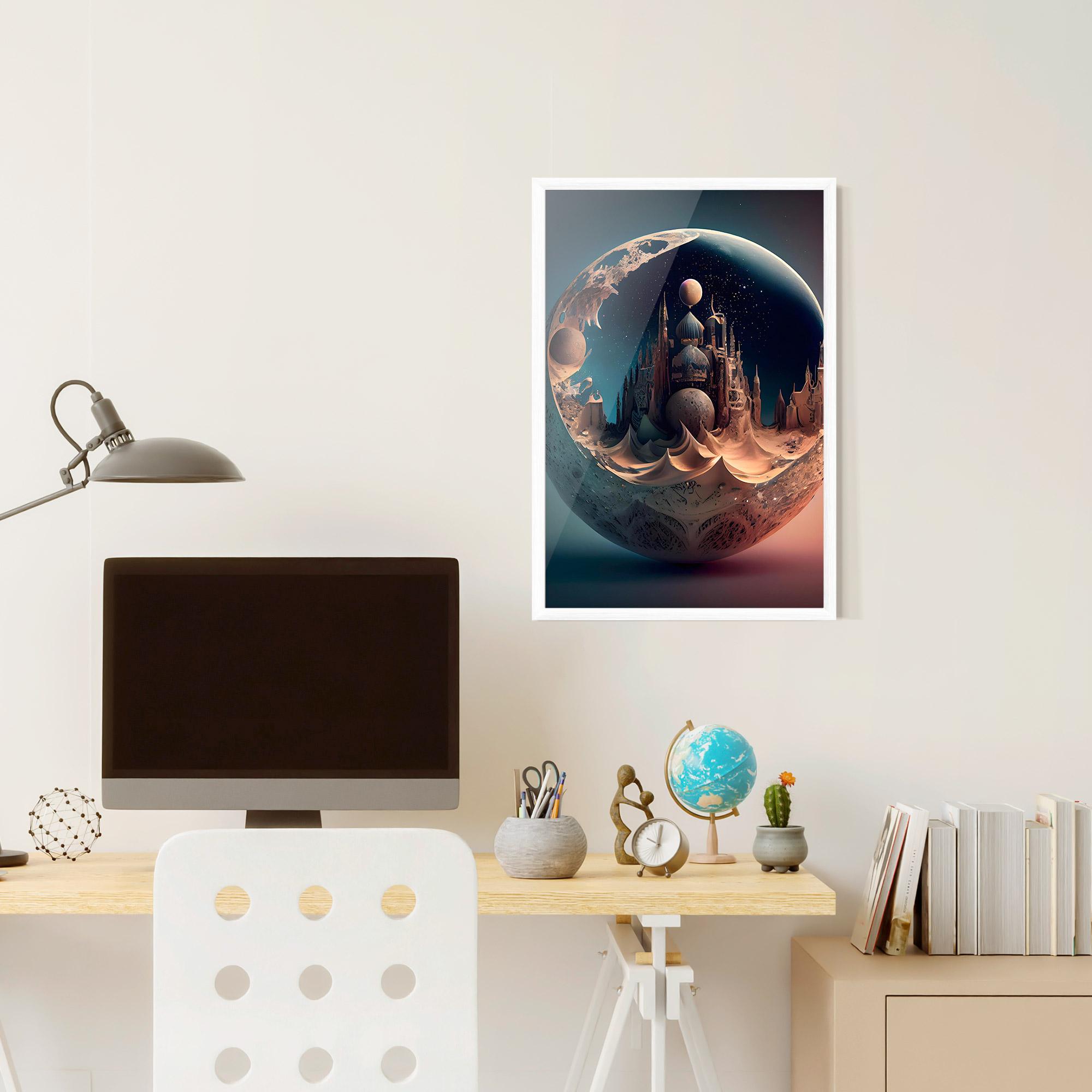 Gerahmte Poster Fantasy Planet Castle mockup 6