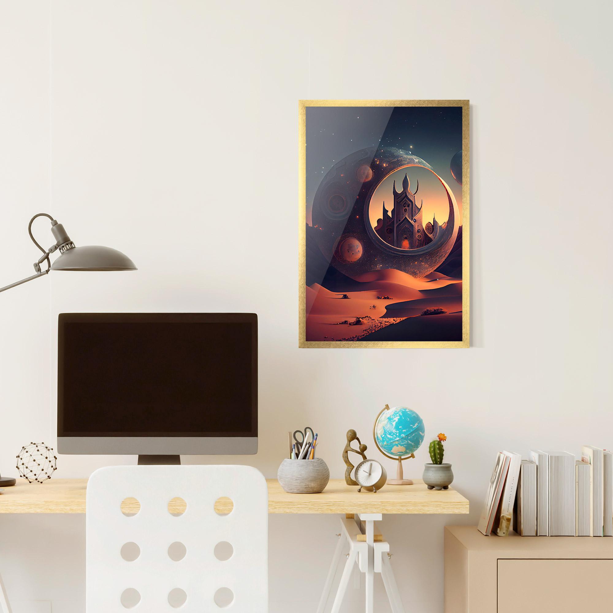 Gerahmte Poster Fantasy Desert Castle mockup 6