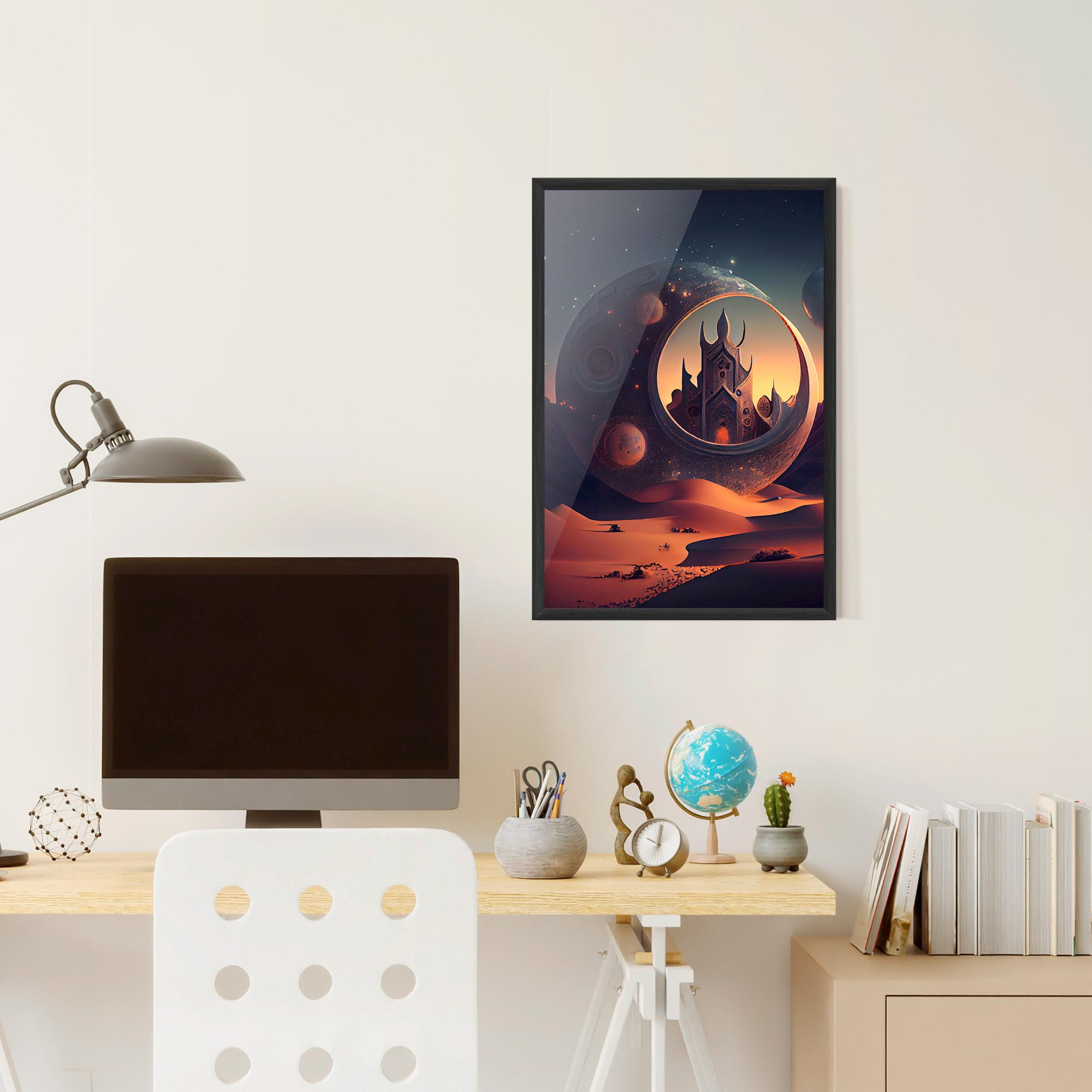 Gerahmte Poster Fantasy Desert Castle mockup 6