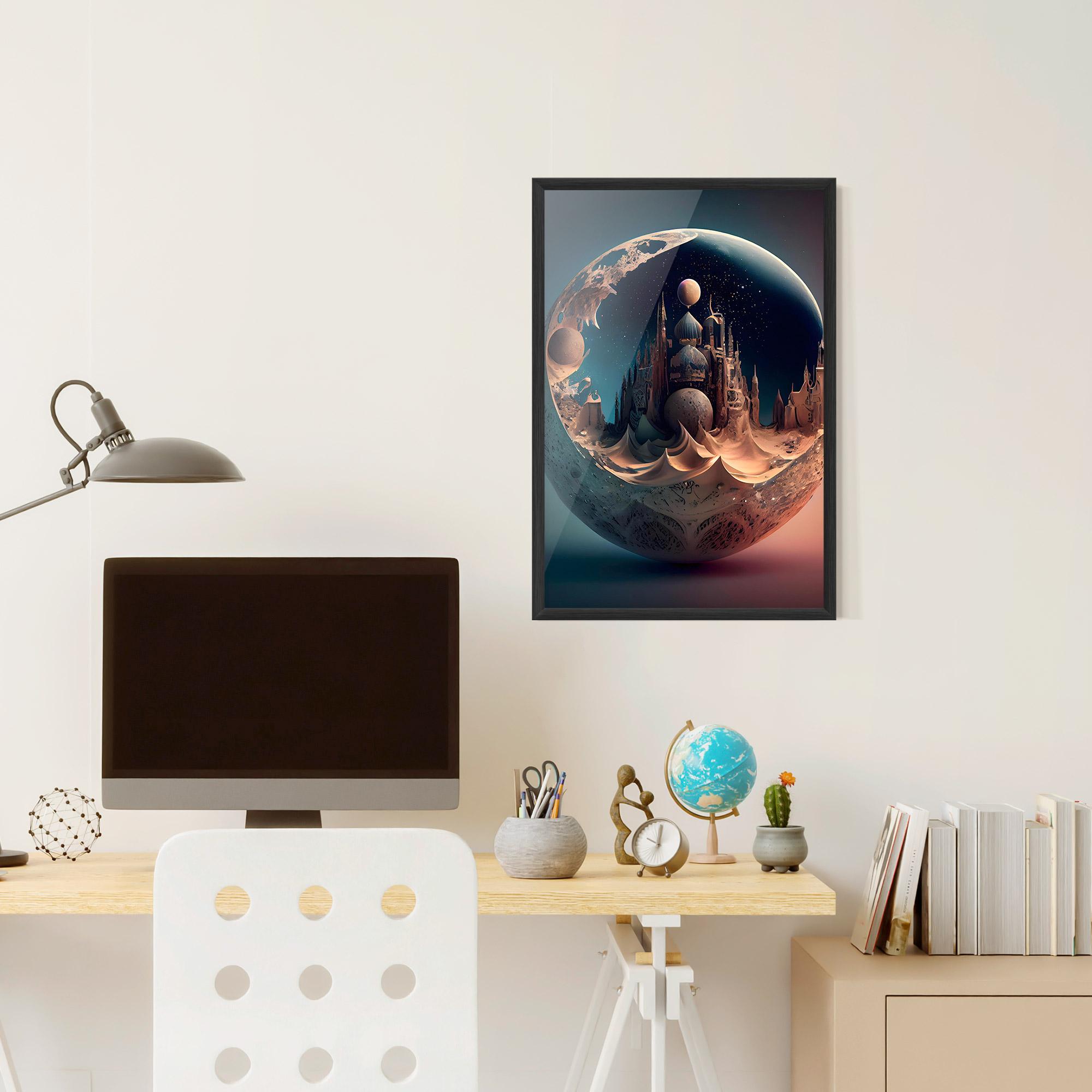Gerahmte Poster Fantasy Planet Castle mockup 6