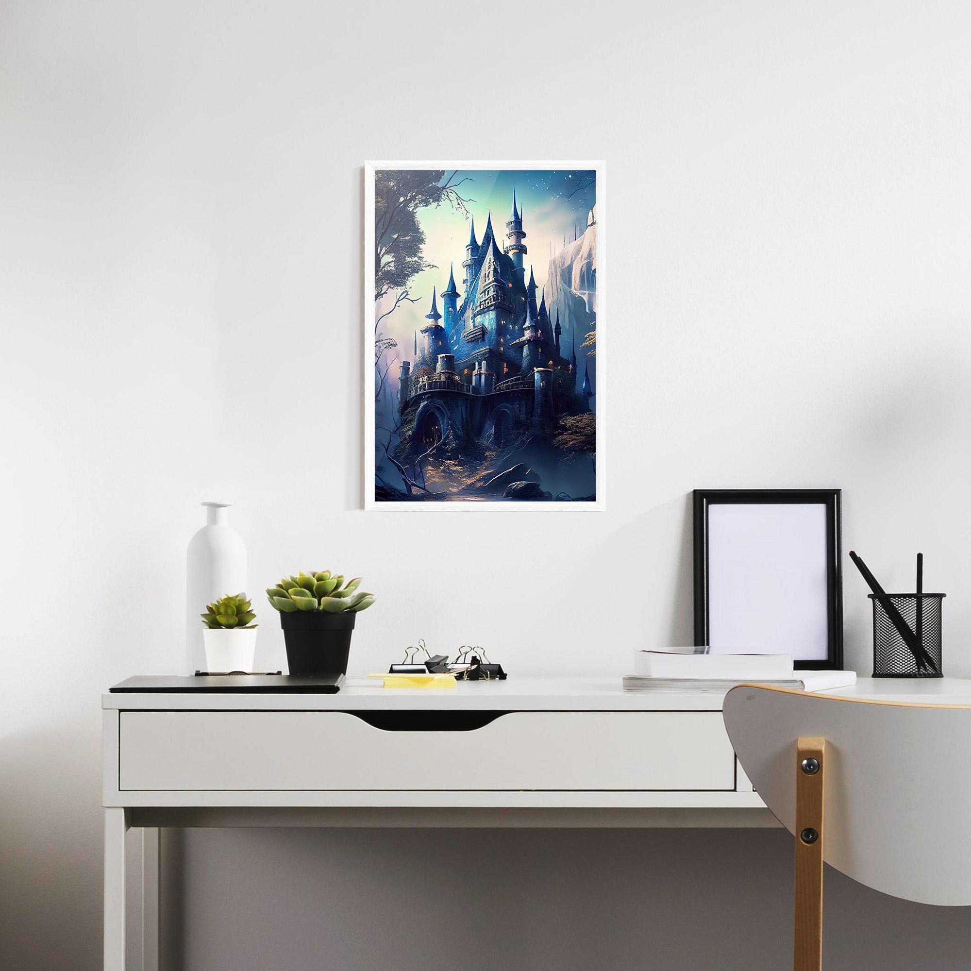 Gerahmte Poster Blue Art Castle mockup 7