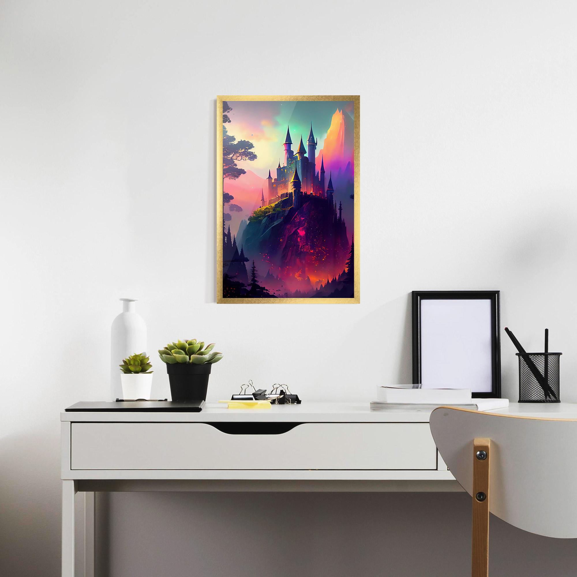 Gerahmte Poster Purple Orange Castle mockup 7