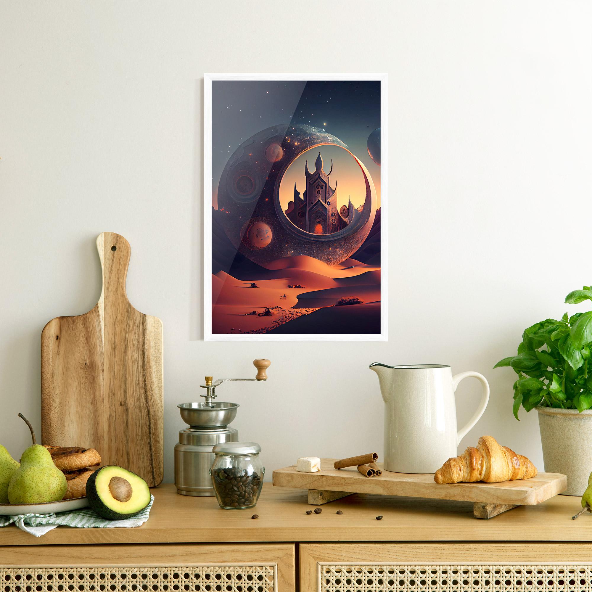 Gerahmte Poster Fantasy Desert Castle mockup 8