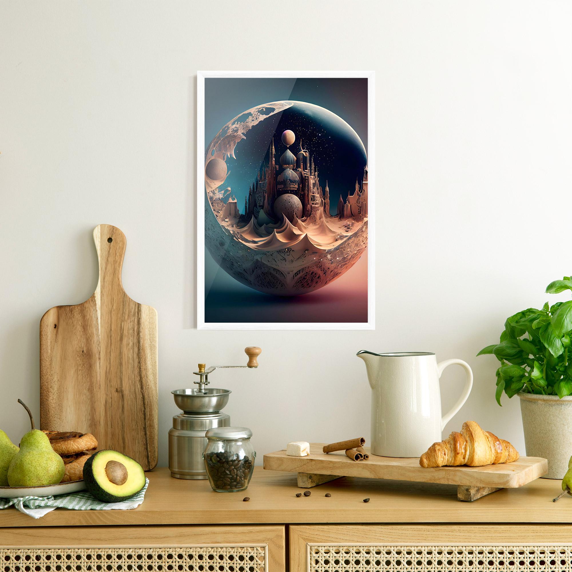 Gerahmte Poster Fantasy Planet Castle mockup 8