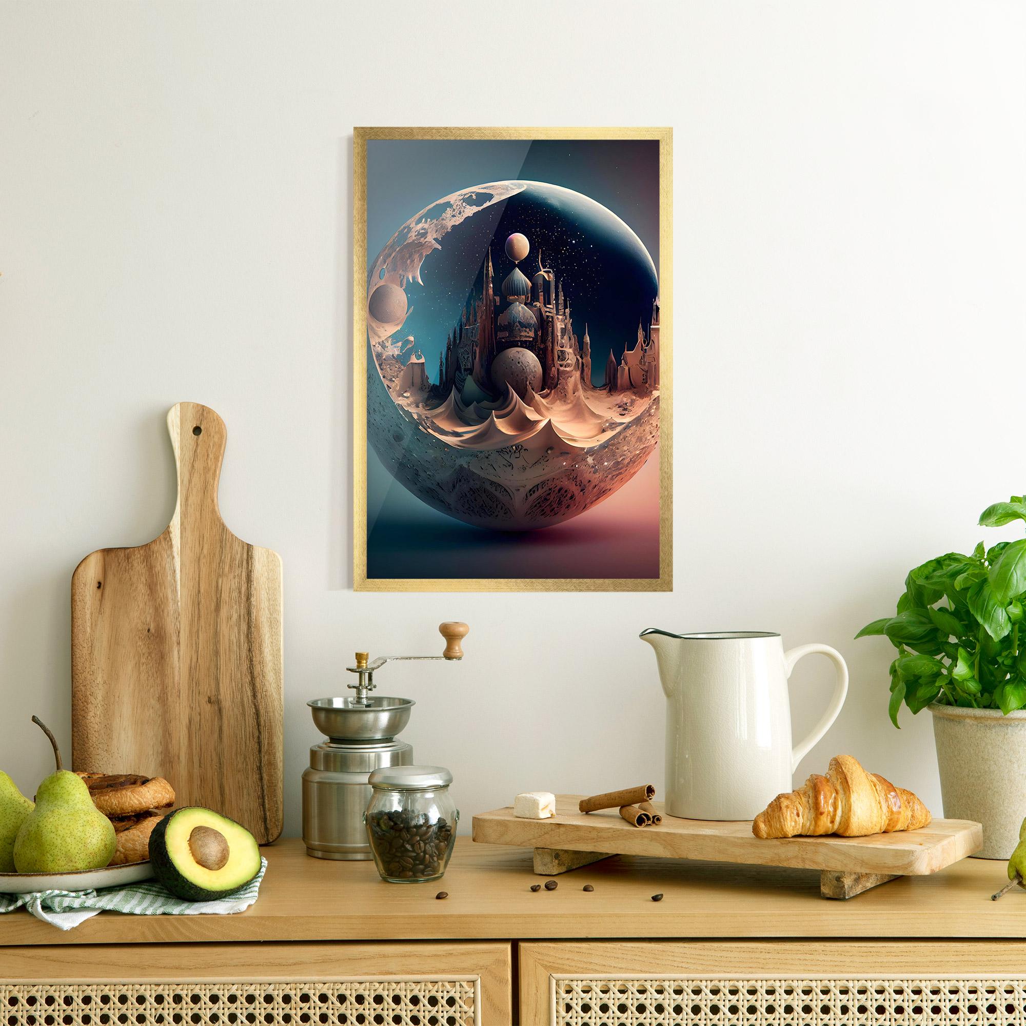 Gerahmte Poster Fantasy Planet Castle mockup 8