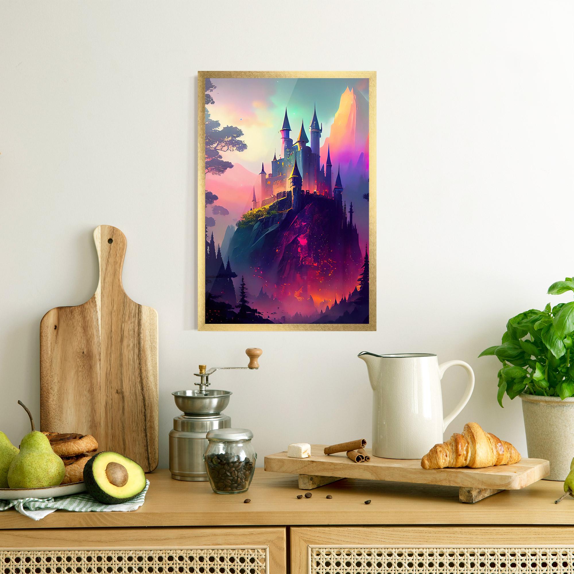Gerahmte Poster Purple Orange Castle mockup 8