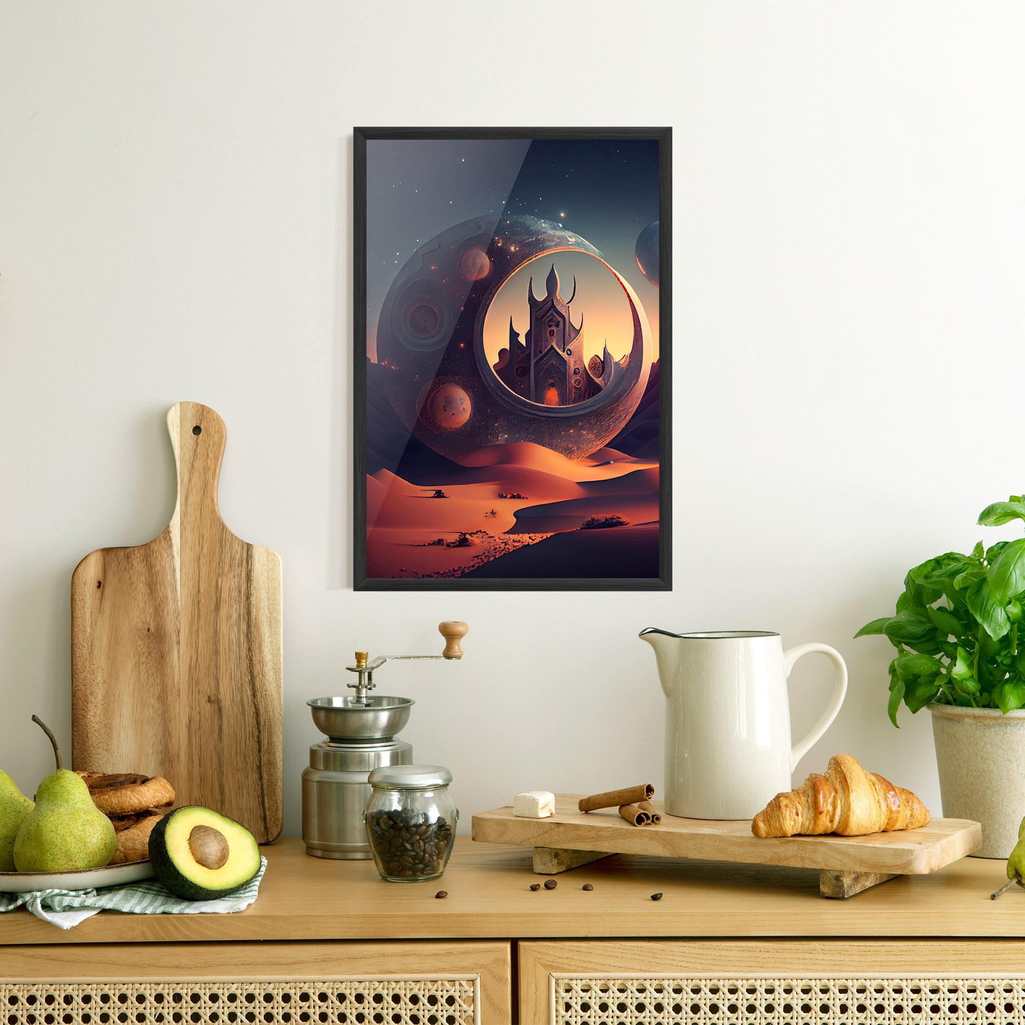 Gerahmte Poster Fantasy Desert Castle mockup 8