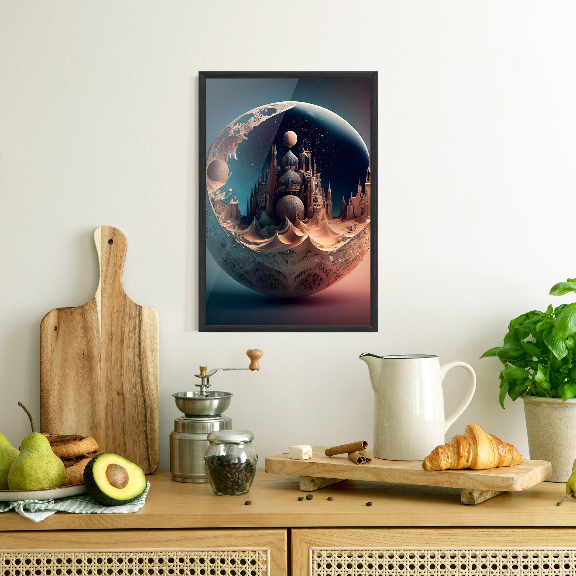 Gerahmte Poster Fantasy Planet Castle mockup 8
