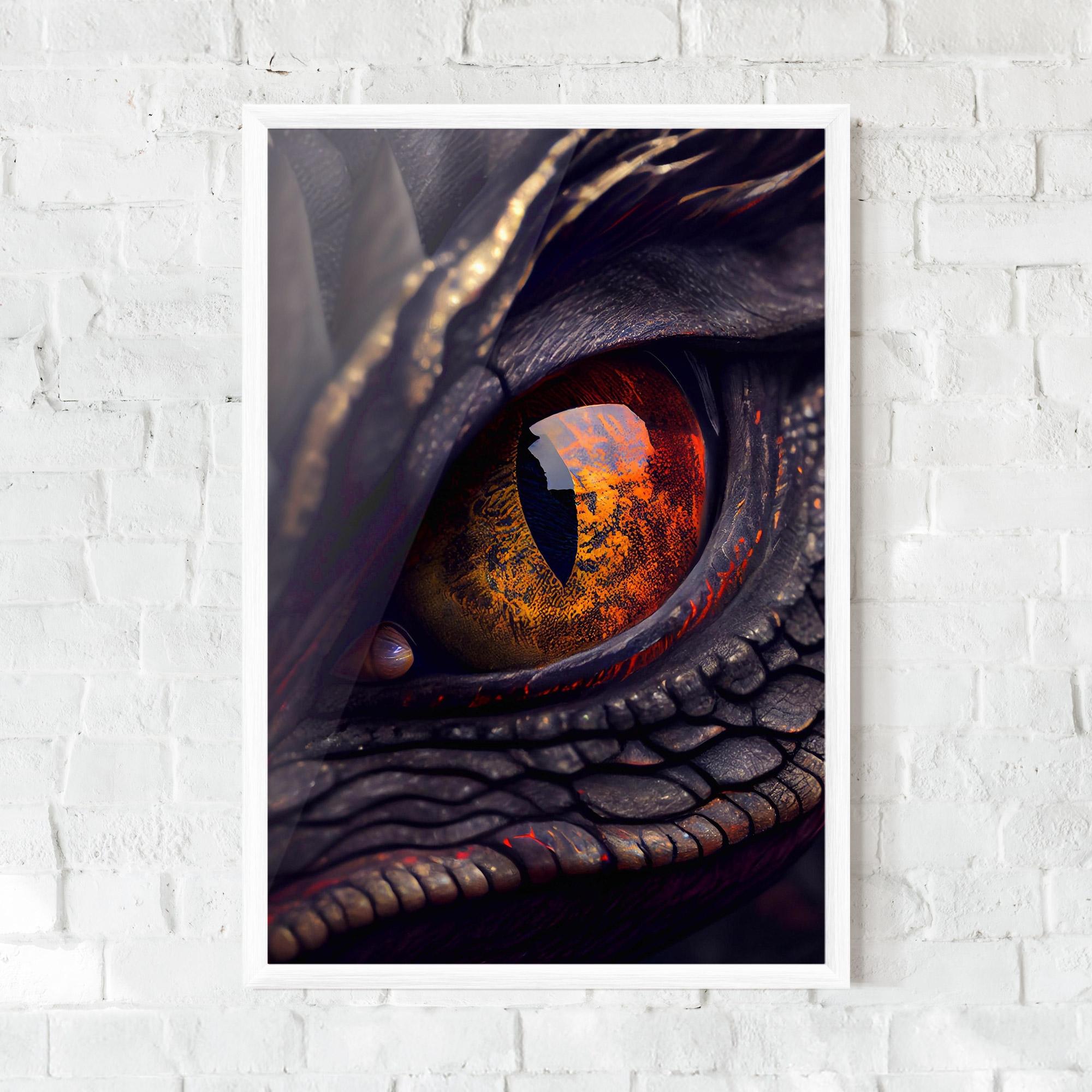 Gerahmte Poster Close Up Red Eye Dragon mockup 0
