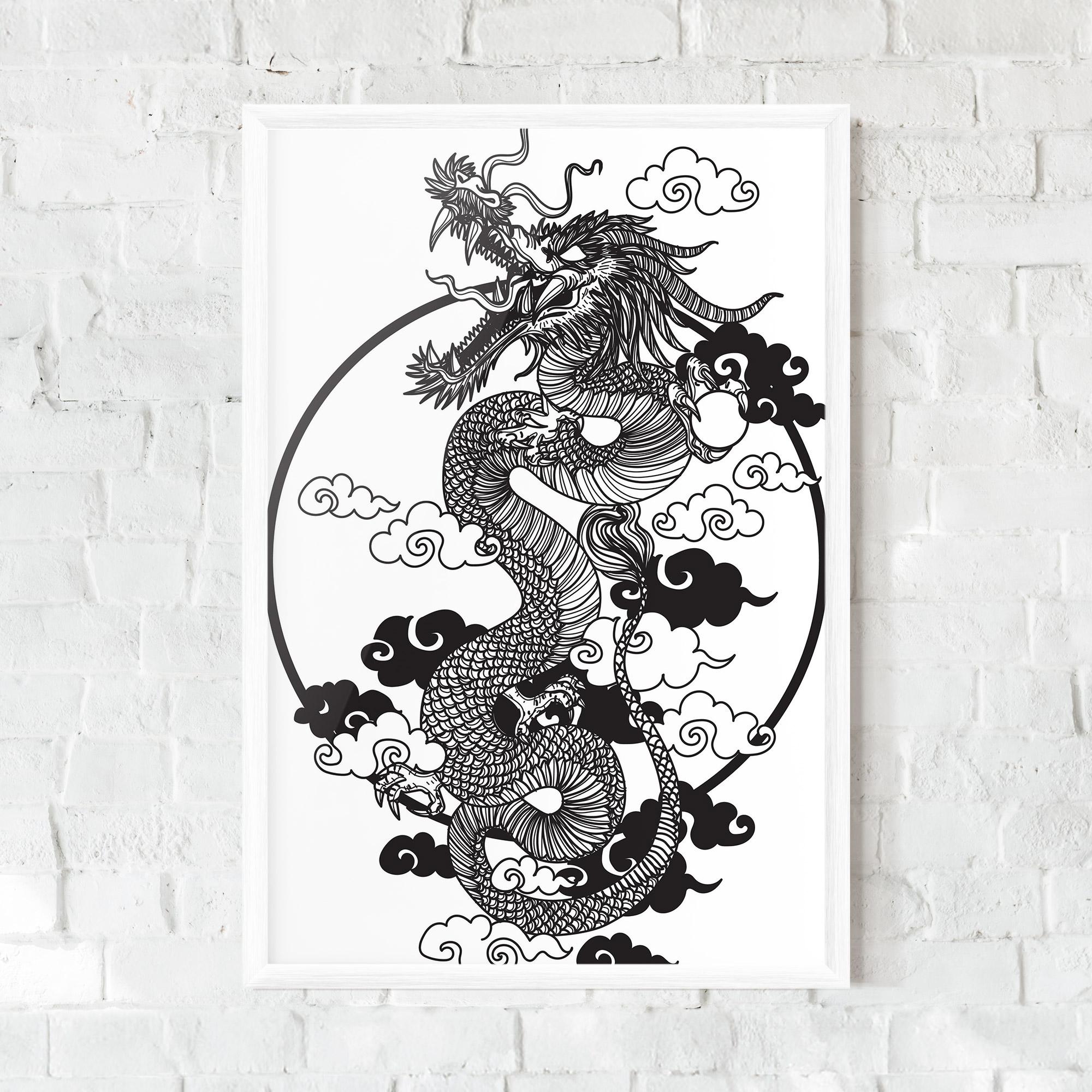 Gerahmte Poster Dragon Circle 01 mockup 0