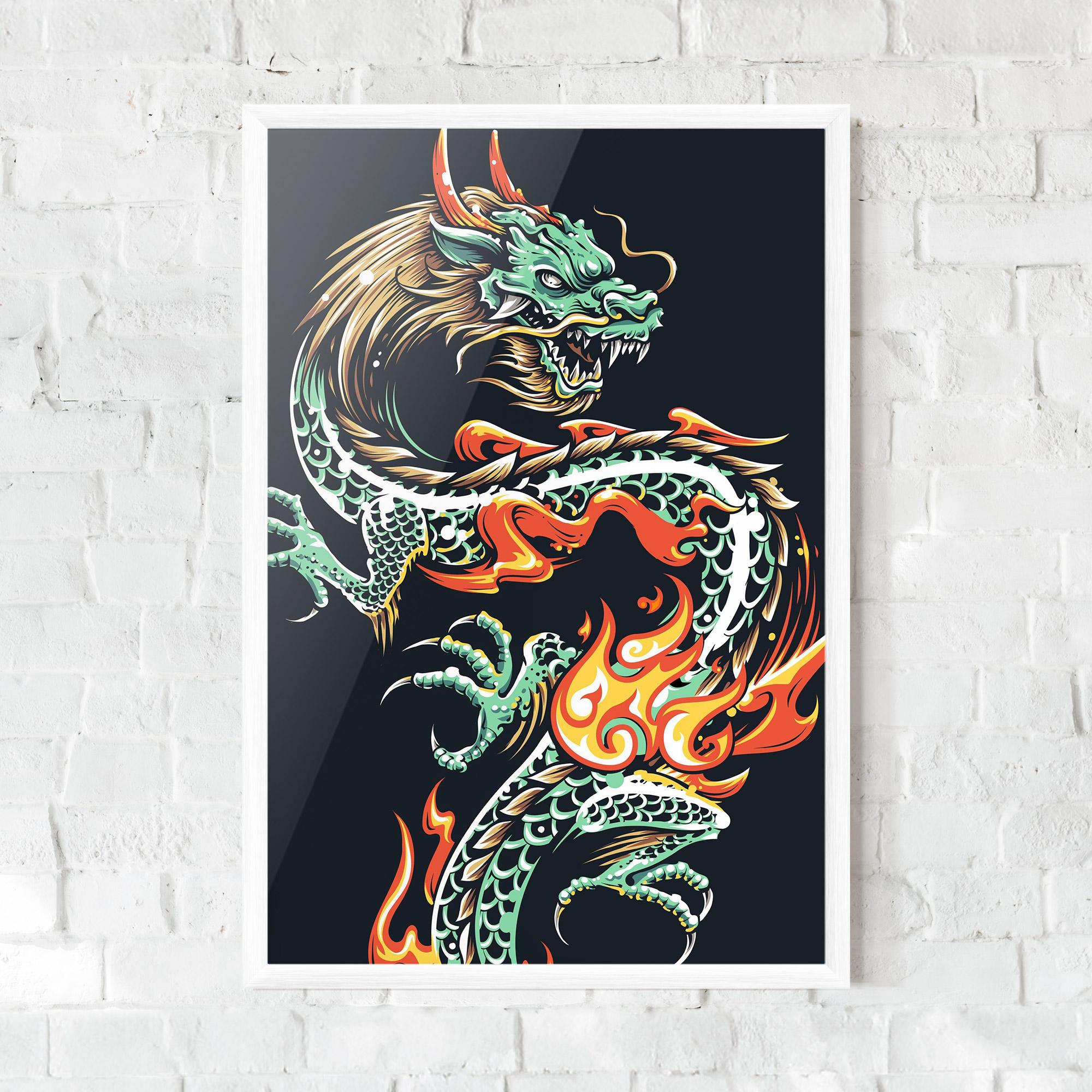 Gerahmte Poster Dragon Green mockup 0