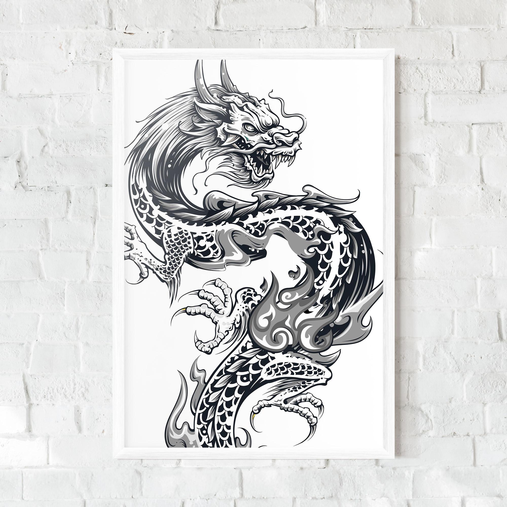 Gerahmte Poster Dragon Line mockup 0