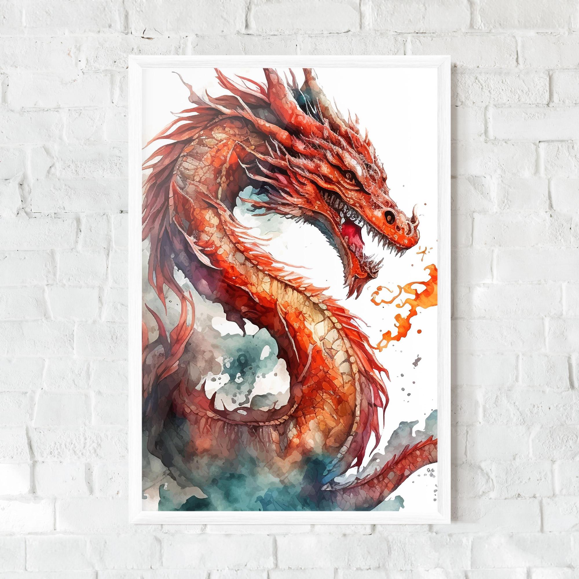 Gerahmte Poster Fire Dragon mockup 0