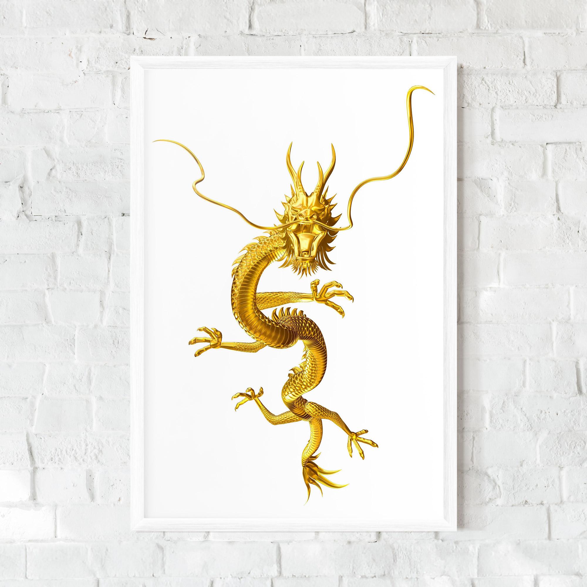 Gerahmte Poster Golden Dragon mockup 0