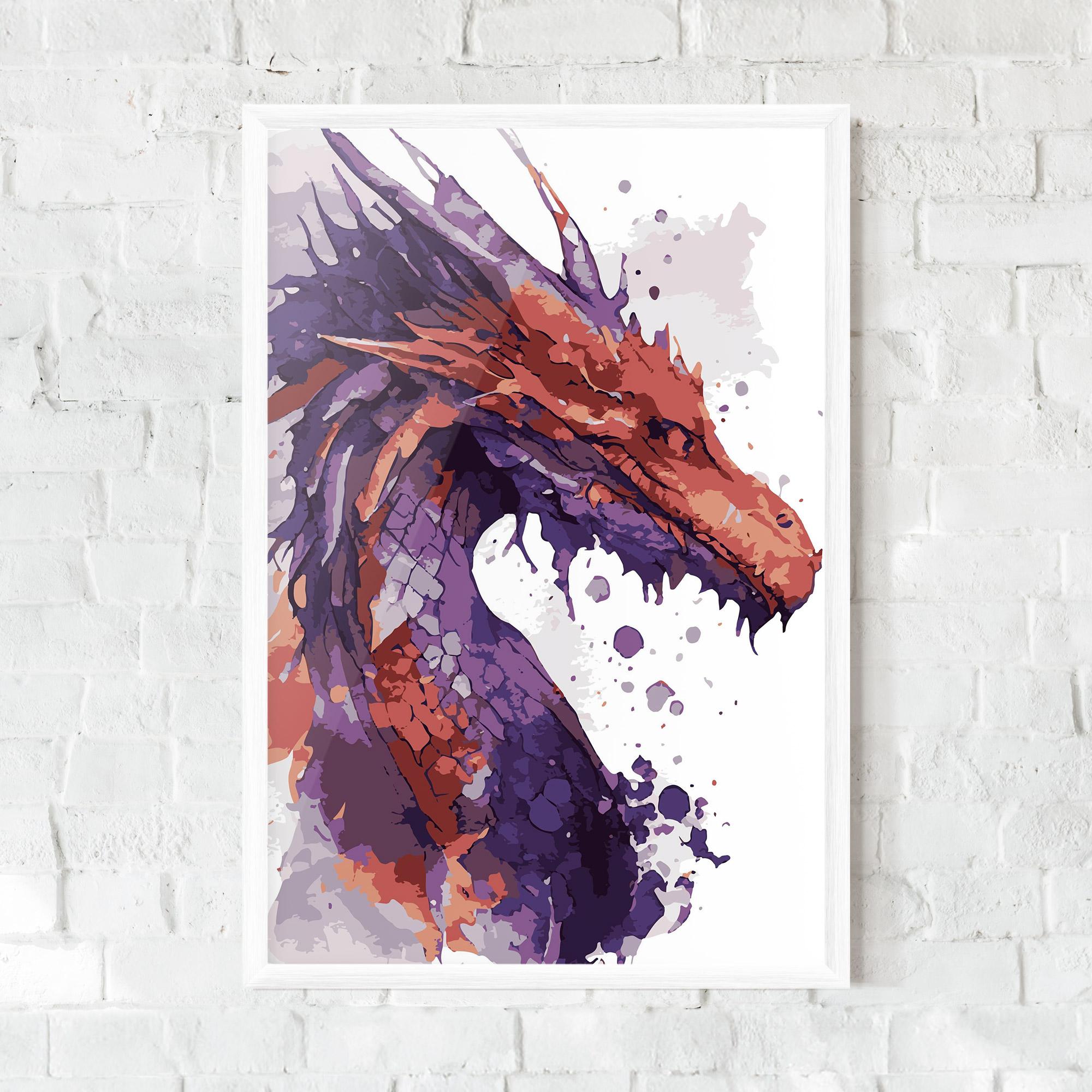 Gerahmte Poster Orange Purple Dragon mockup 0