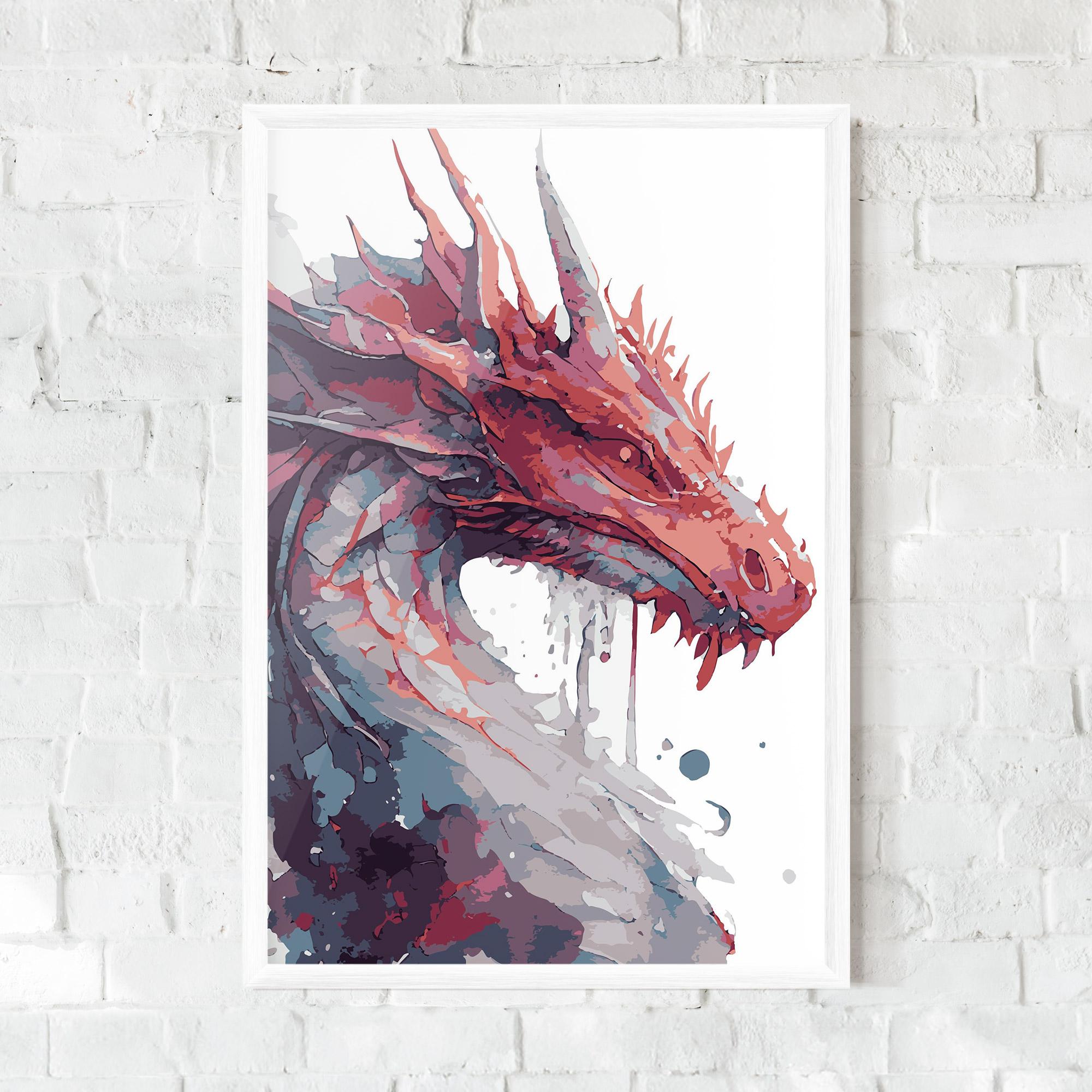 Gerahmte Poster Red Blue Dragon mockup 0