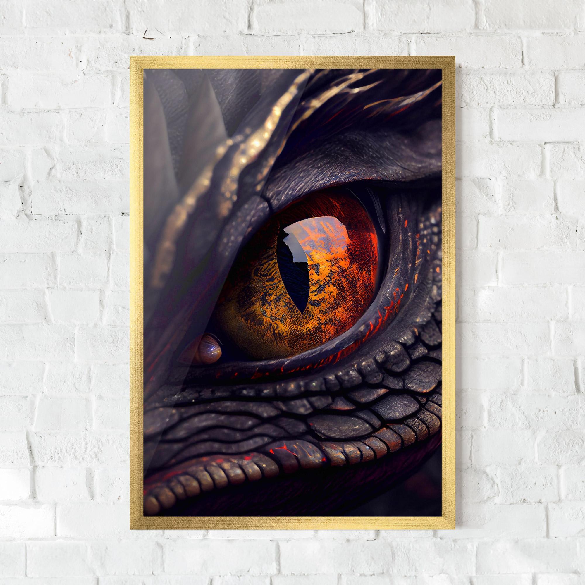 Gerahmte Poster Close Up Red Eye Dragon mockup 0