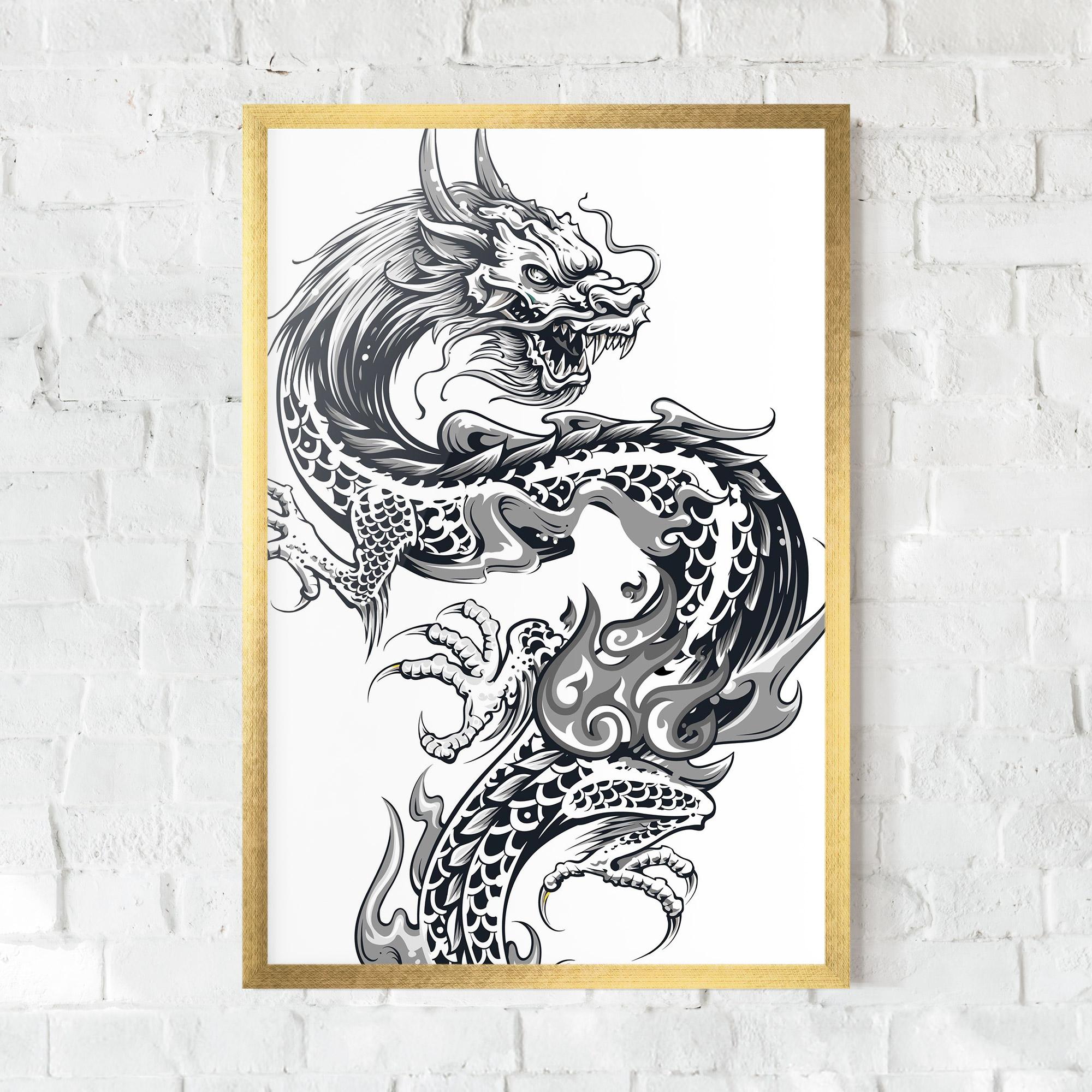 Gerahmte Poster Dragon Line mockup 0