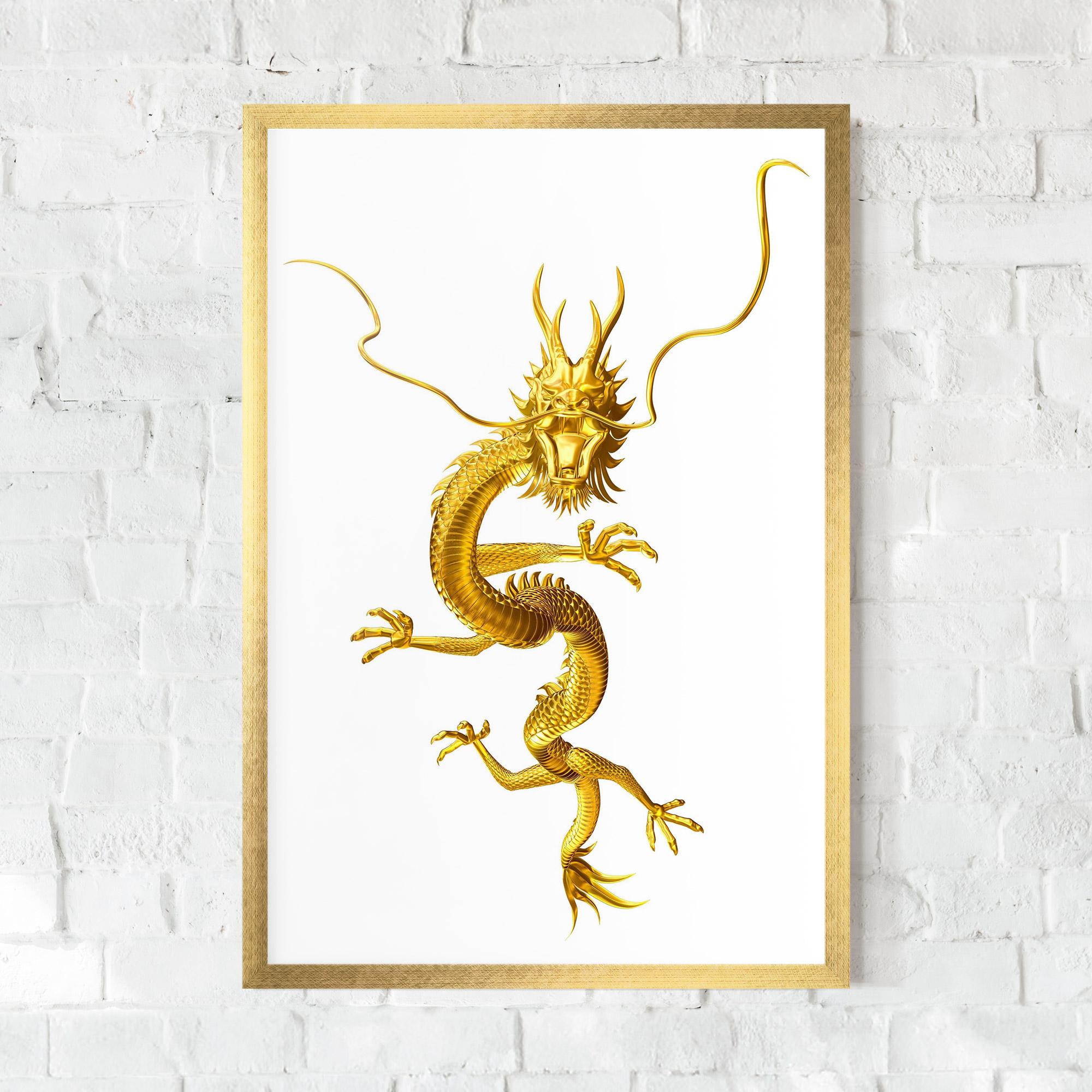 Gerahmte Poster Golden Dragon mockup 0