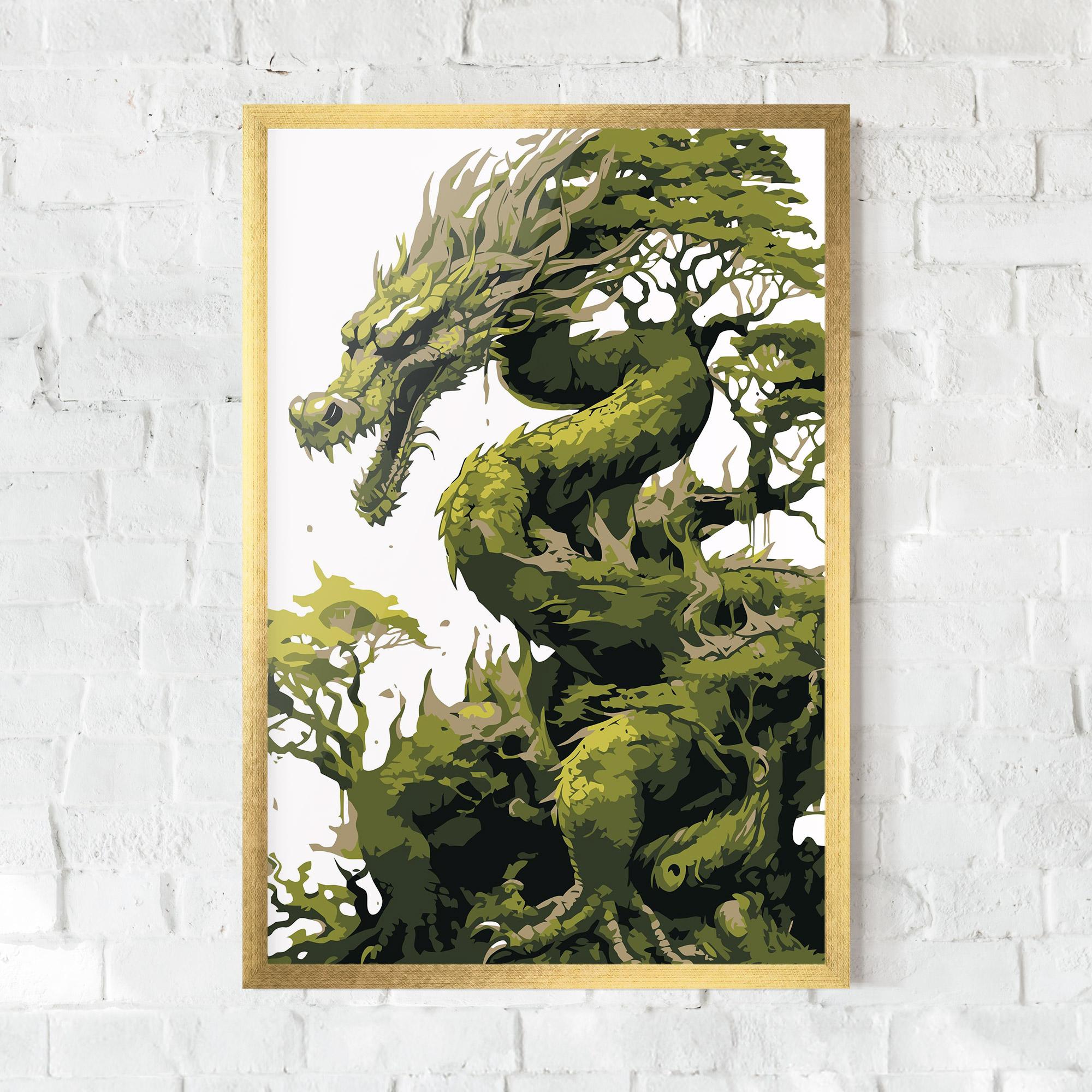 Gerahmte Poster Green Nature Dragon mockup 0