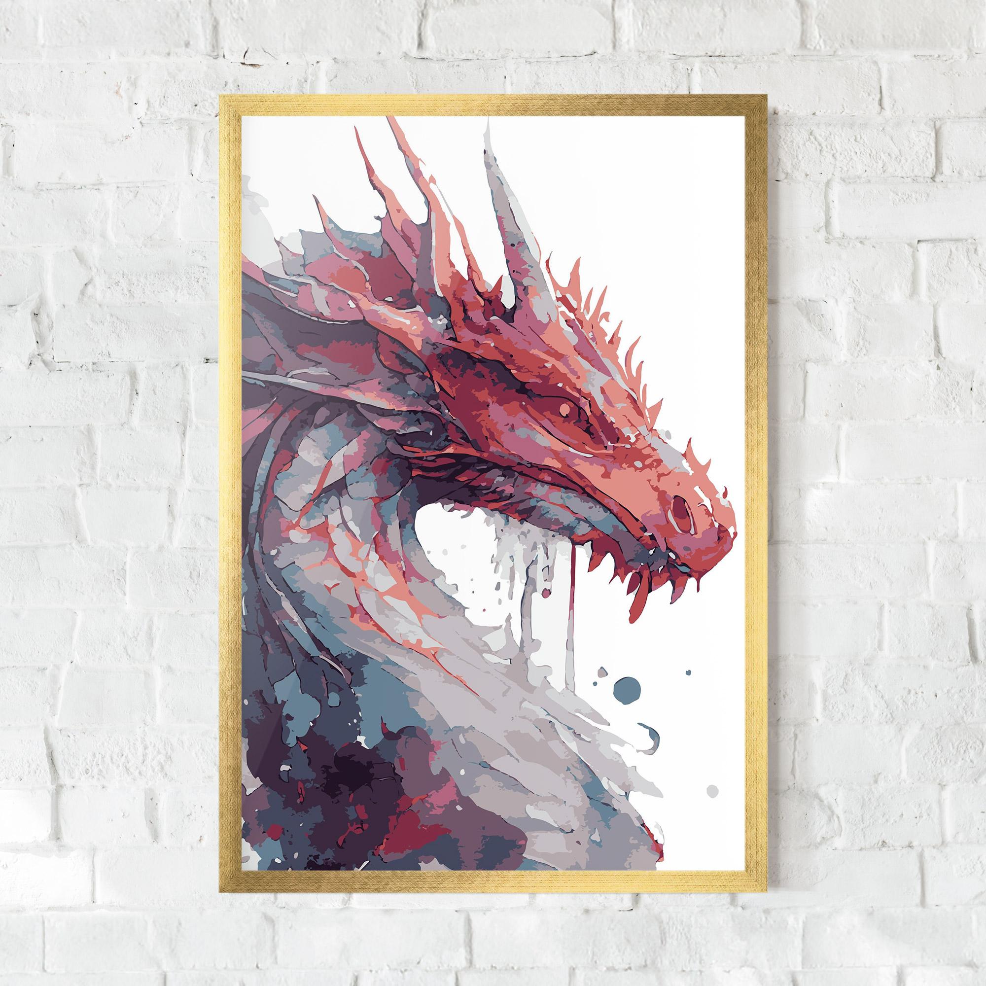Gerahmte Poster Red Blue Dragon mockup 0