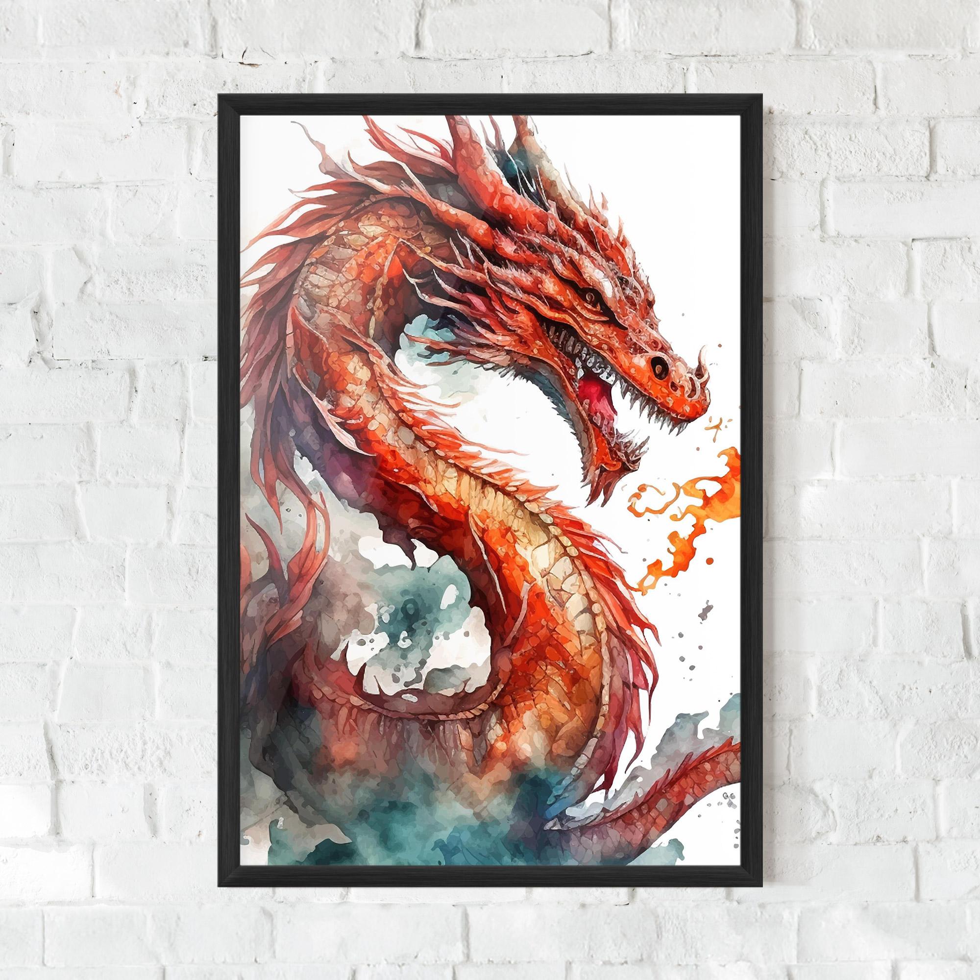 Gerahmte Poster Fire Dragon mockup 0
