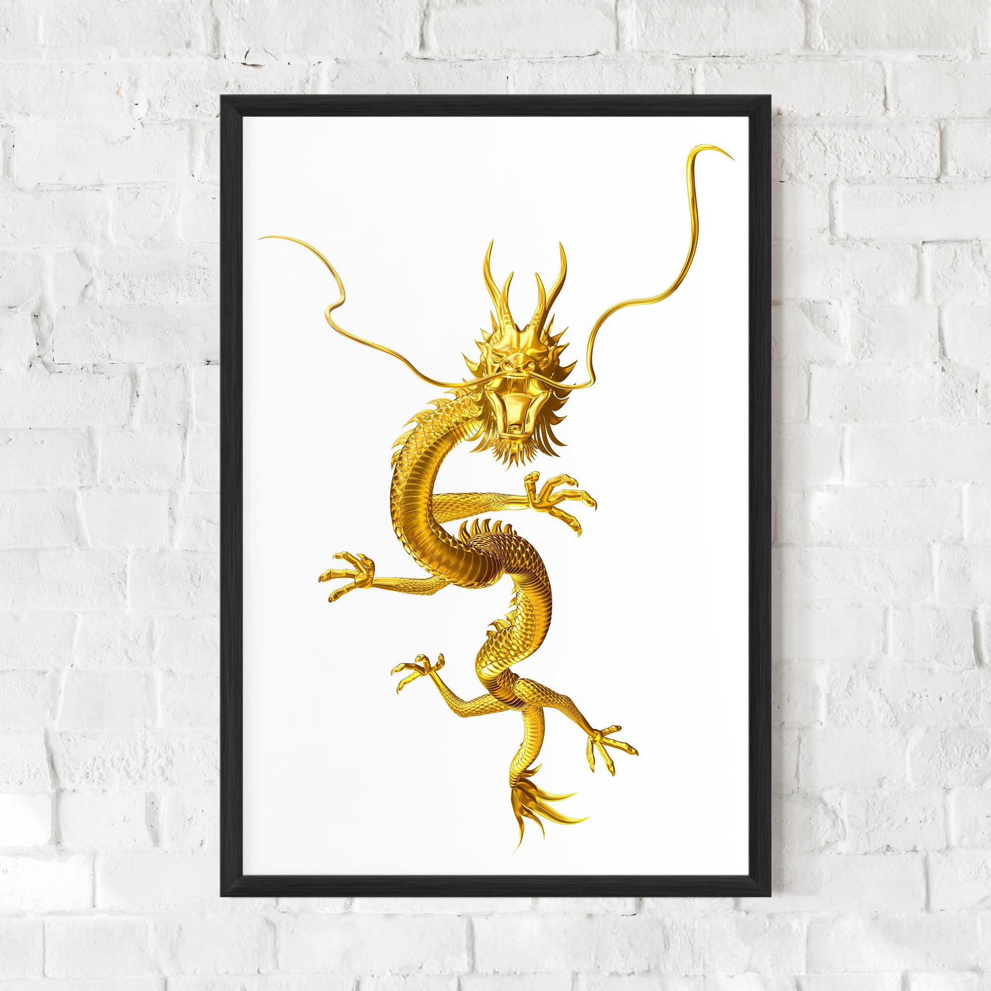 Gerahmte Poster Golden Dragon mockup 0