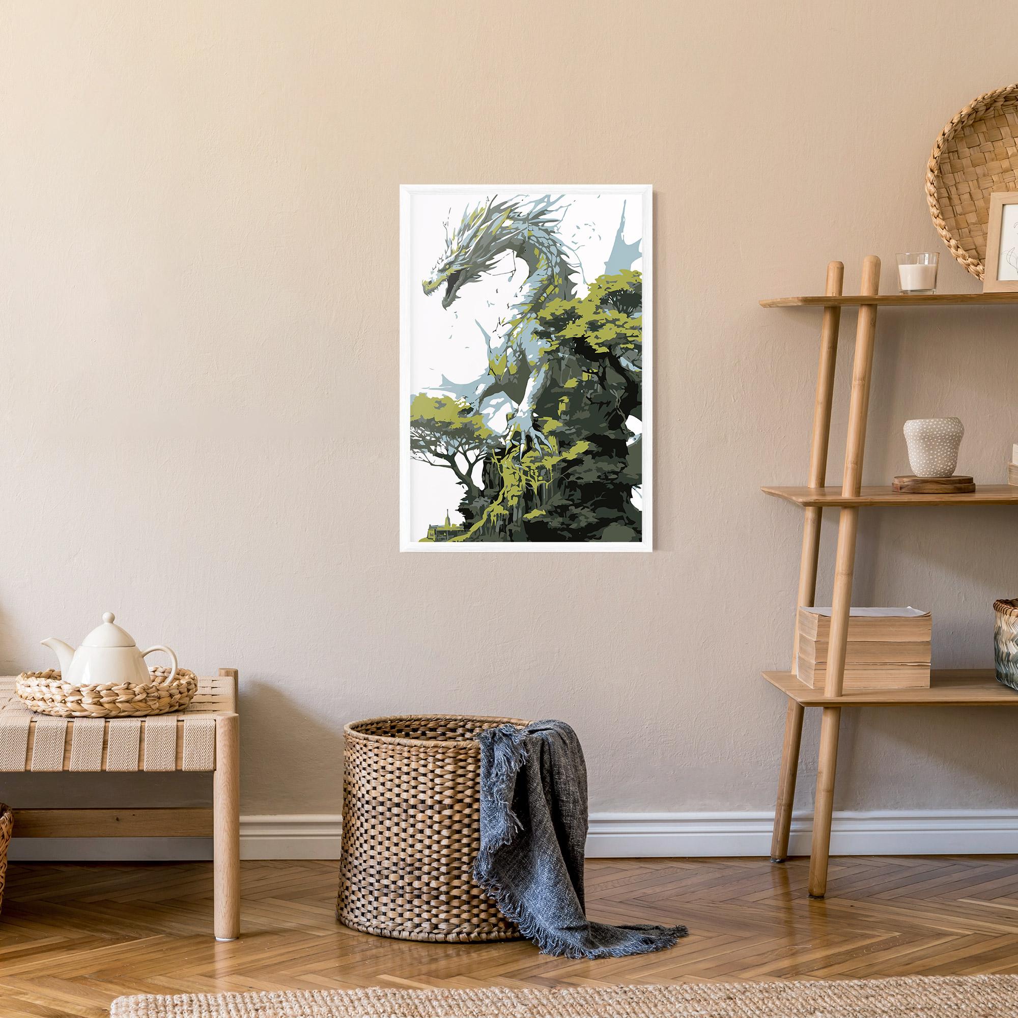 Gerahmte Poster Grey Nature Dragon mockup 9