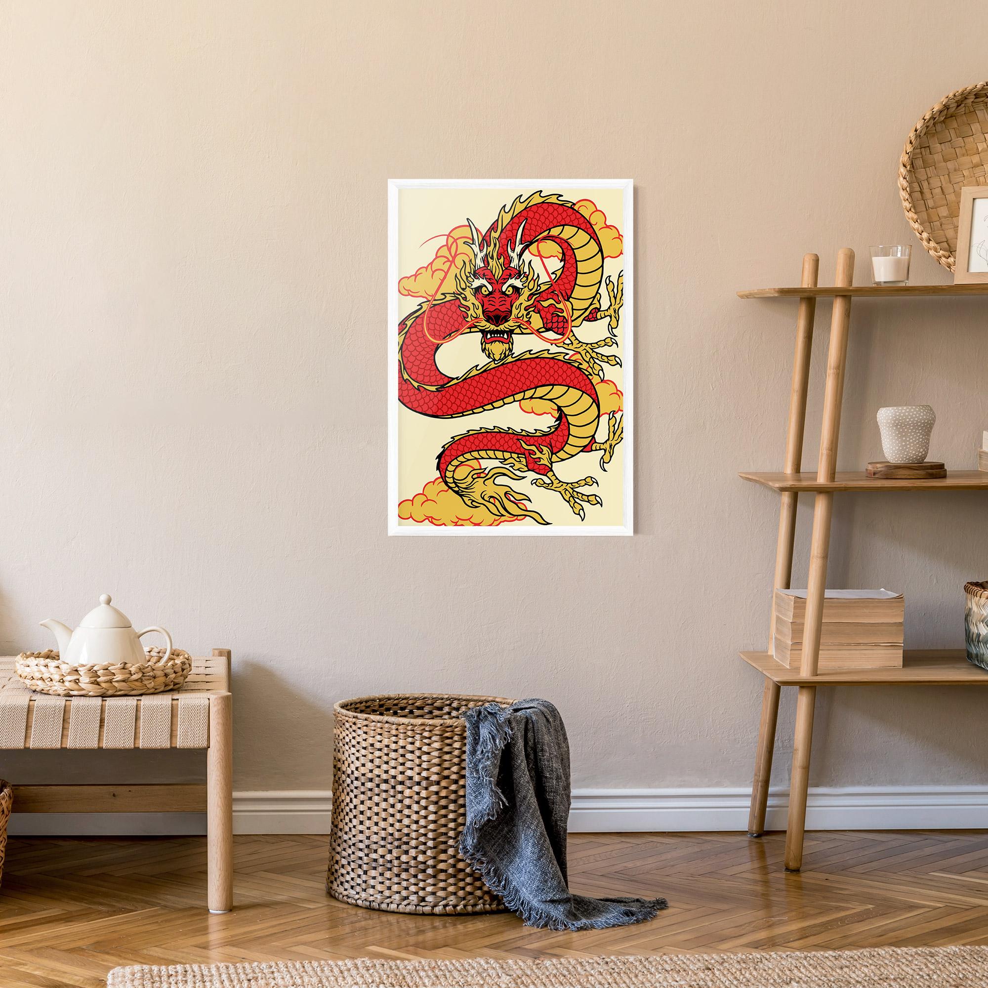 Gerahmte Poster Red Yellow Dragon mockup 9