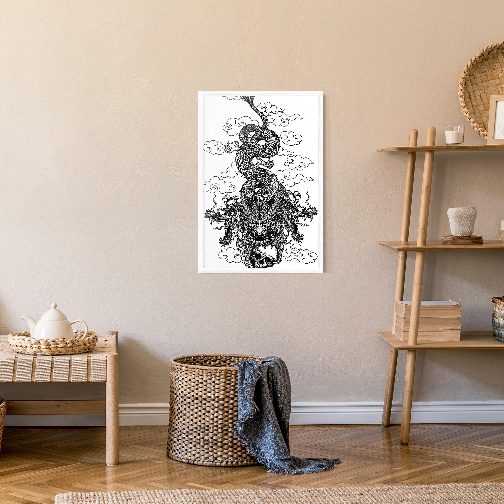 Gerahmte Poster Skull Dragon mockup 9