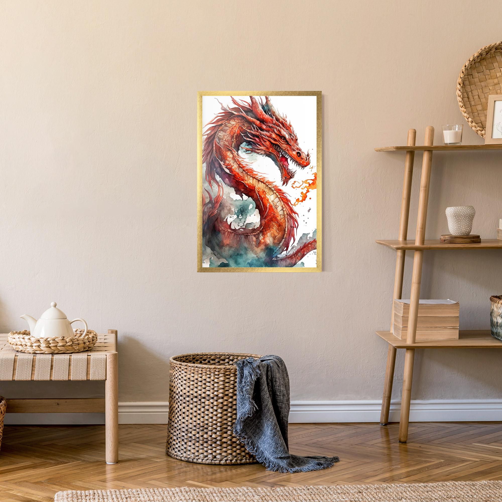 Gerahmte Poster Fire Dragon mockup 9