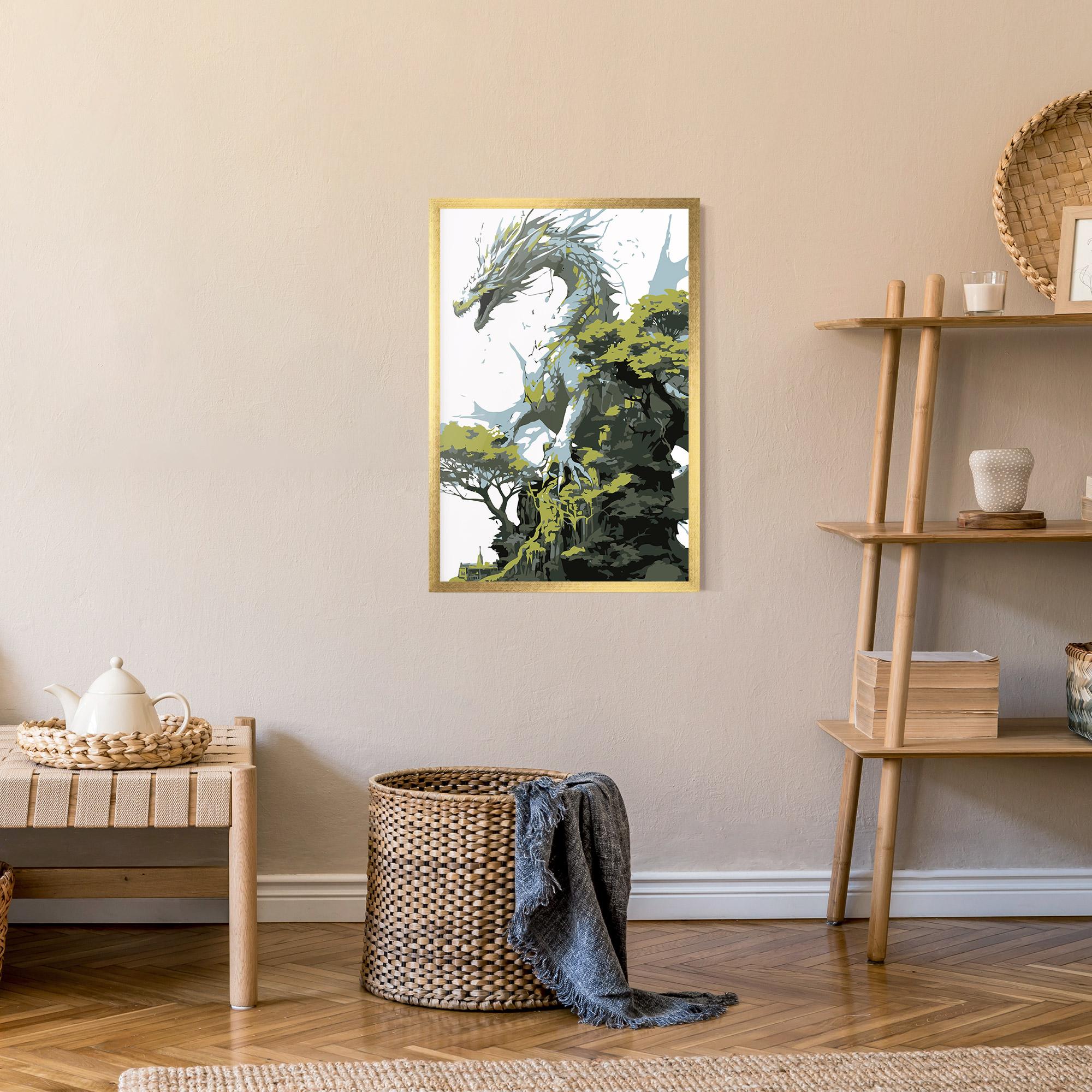 Gerahmte Poster Grey Nature Dragon mockup 9