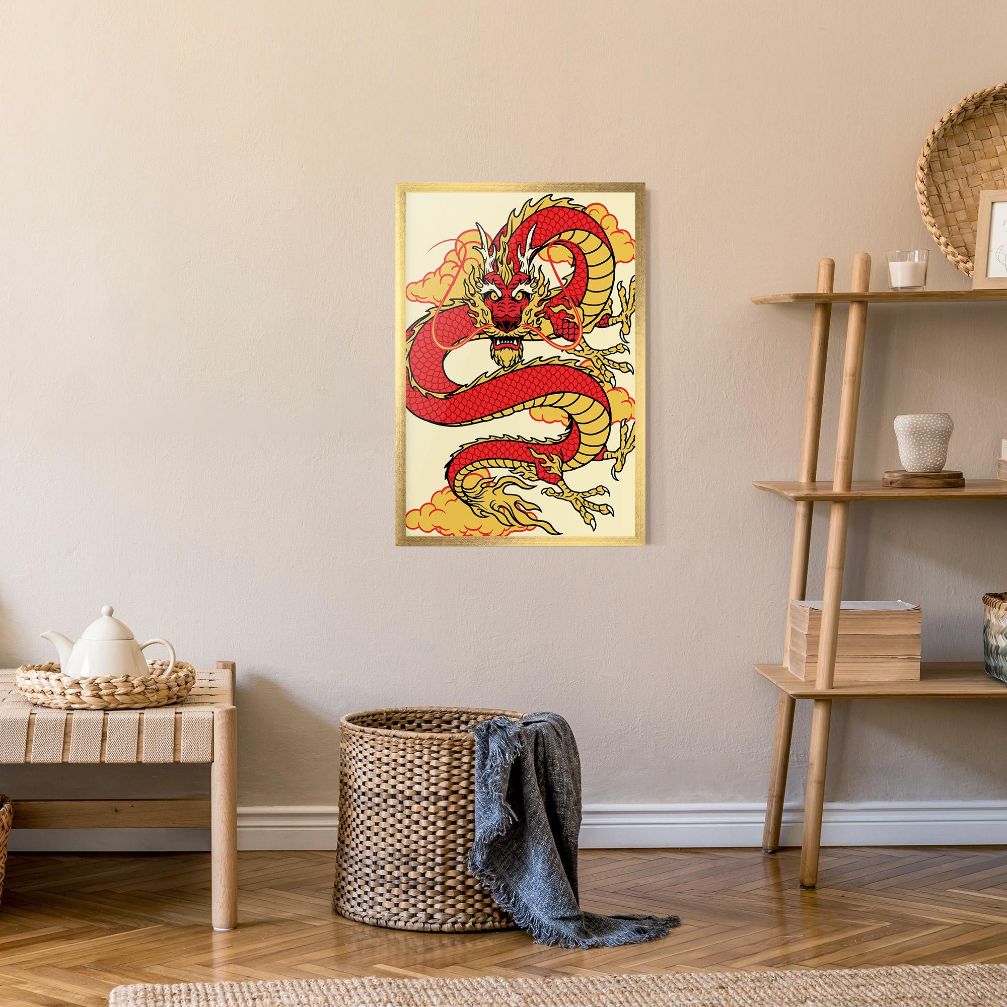Gerahmte Poster Red Yellow Dragon mockup 9