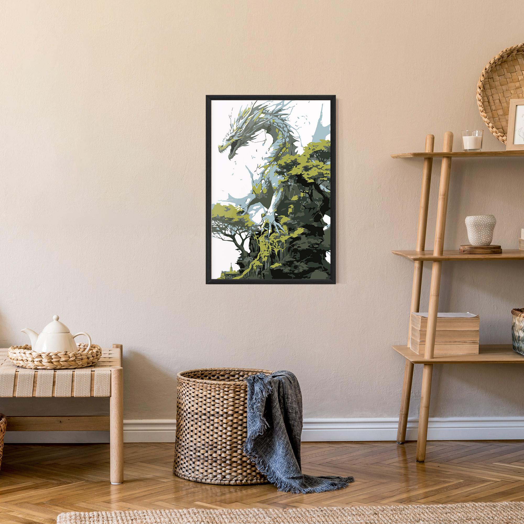 Gerahmte Poster Grey Nature Dragon mockup 9