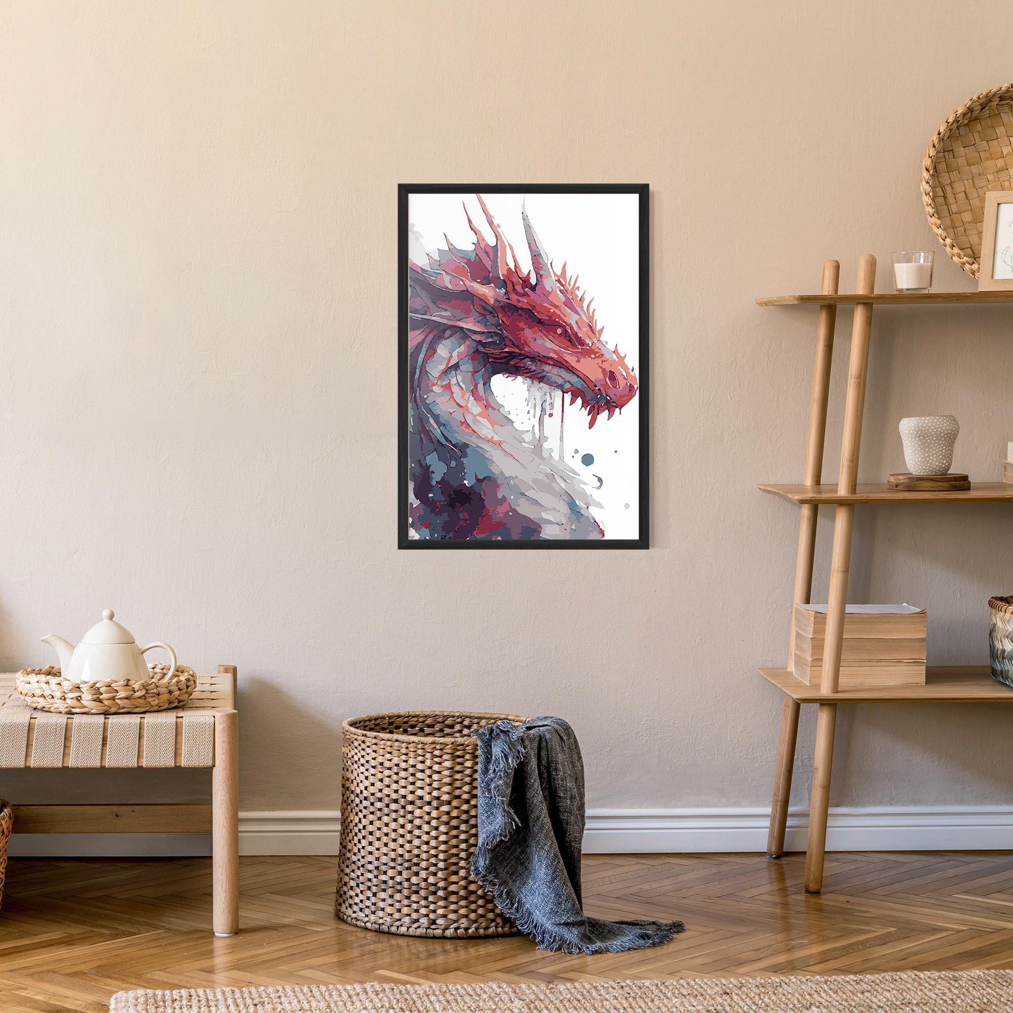 Gerahmte Poster Red Blue Dragon mockup 9