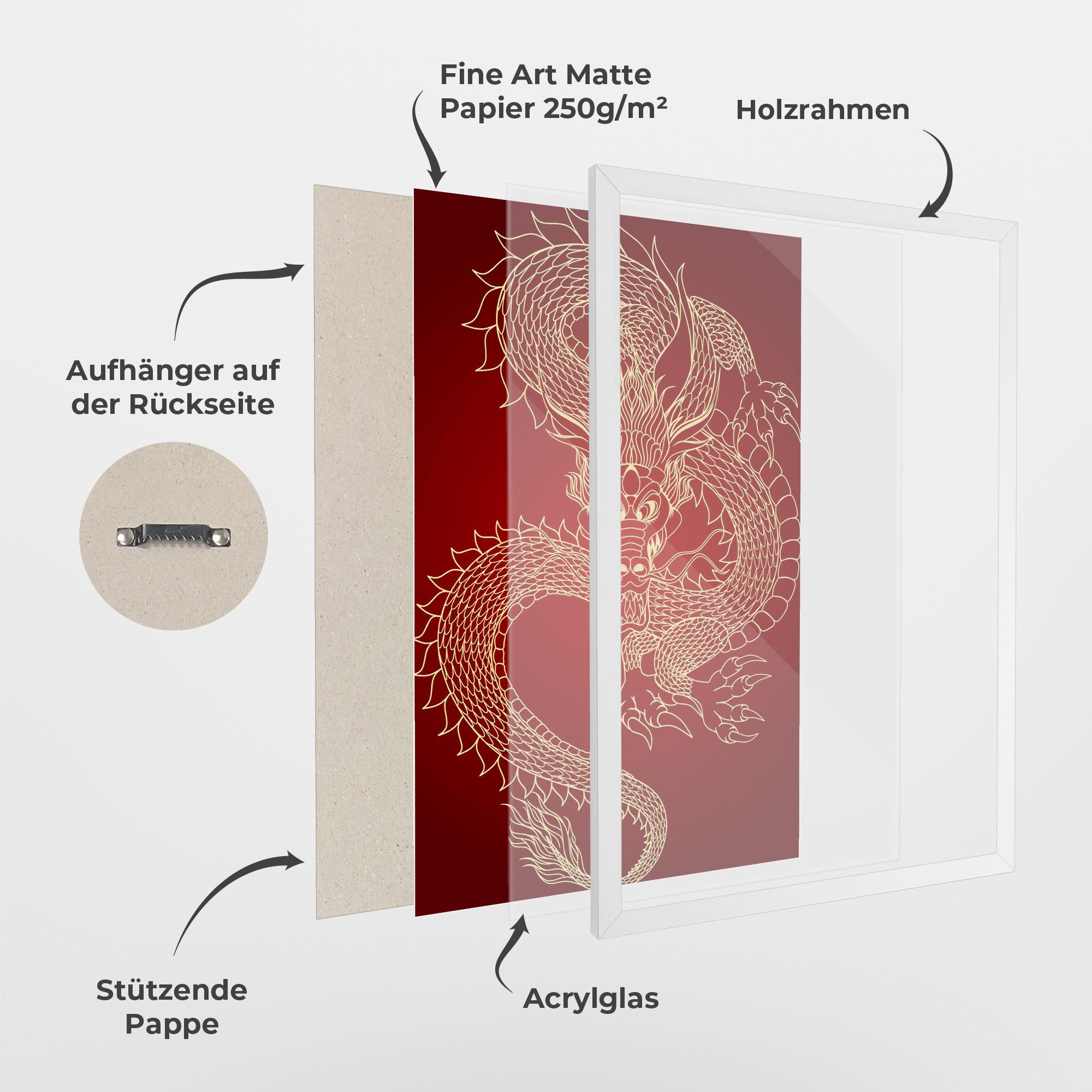 Gerahmte Poster Traditional Dragon mockup 1
