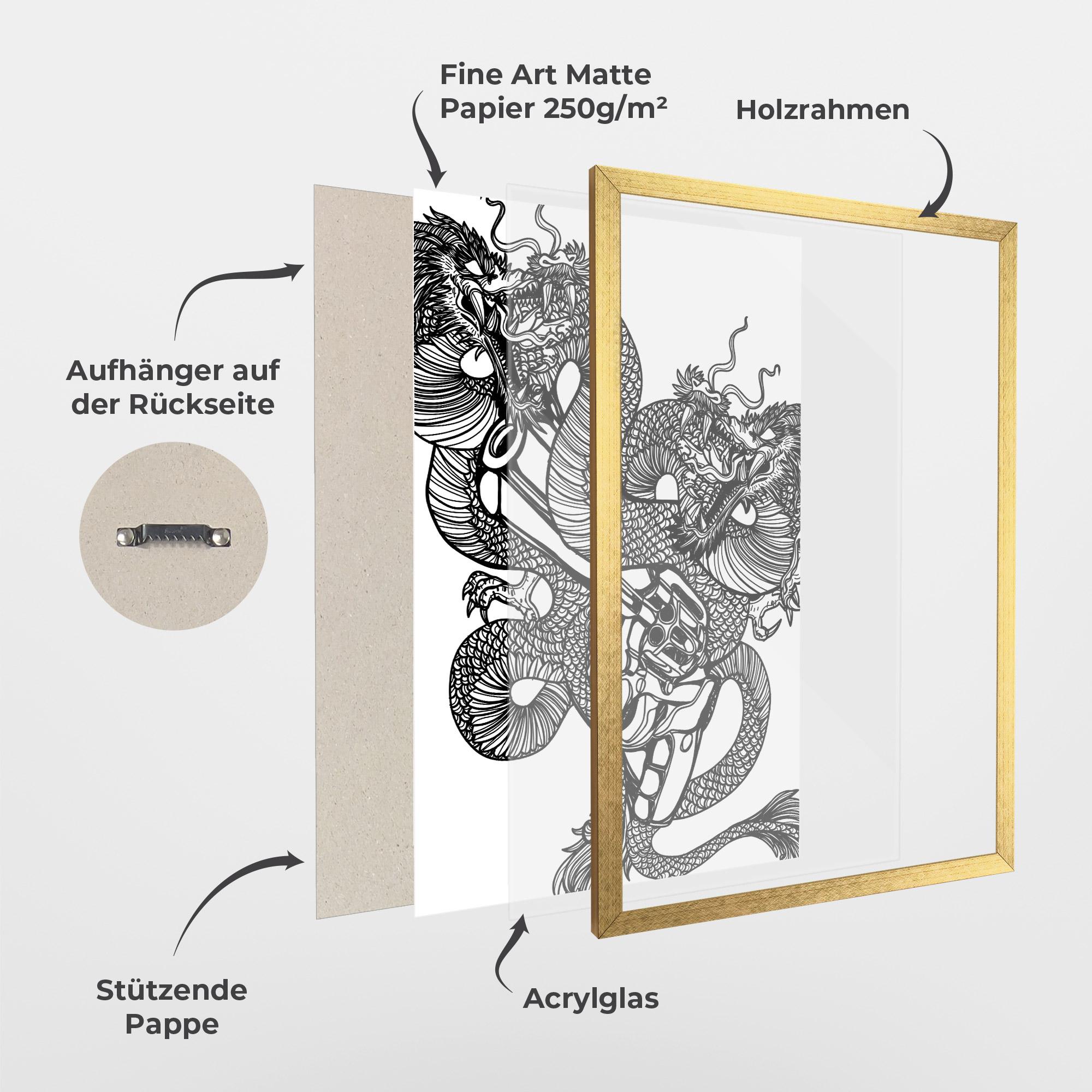 Gerahmte Poster Dragon Gun mockup 1