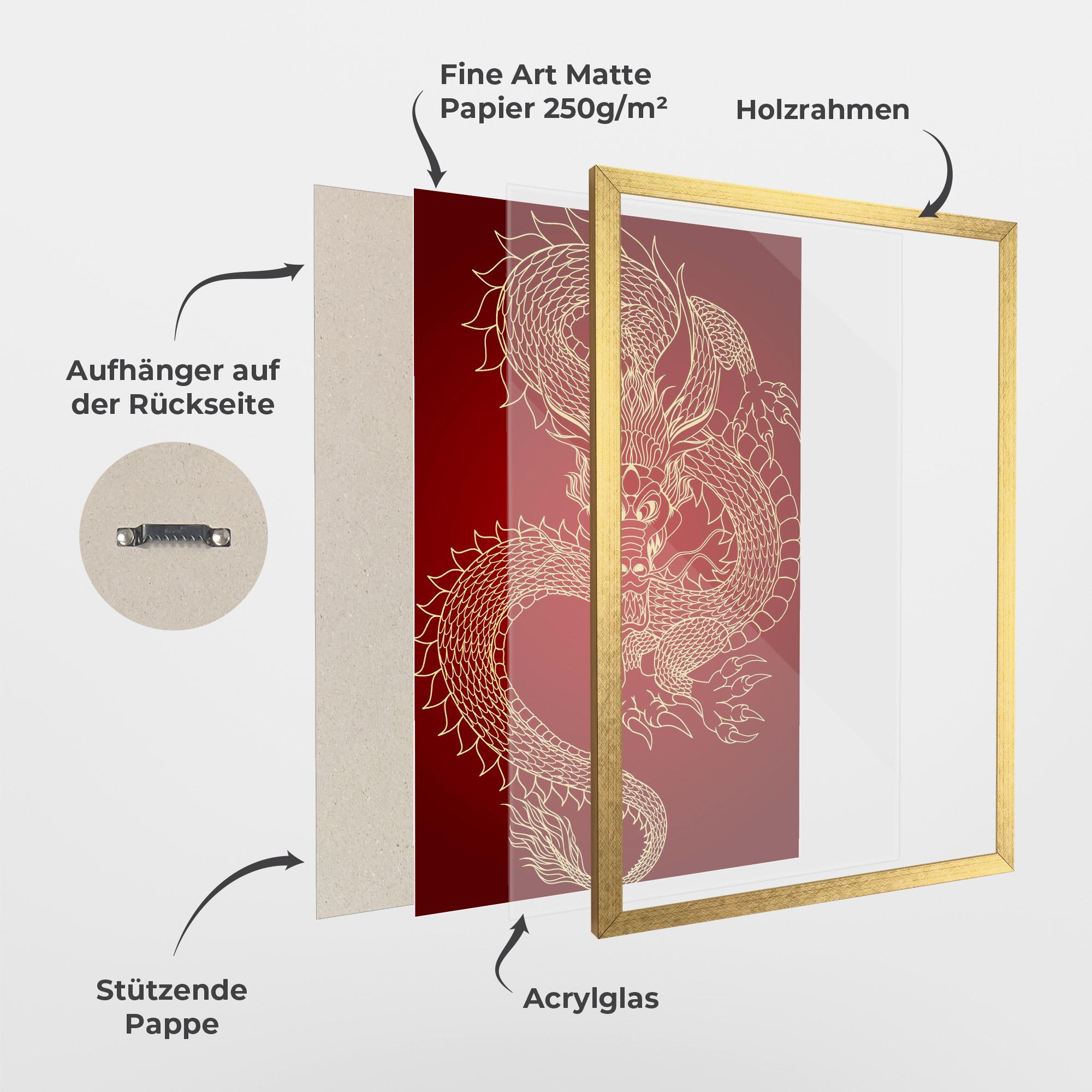 Gerahmte Poster Traditional Dragon mockup 1