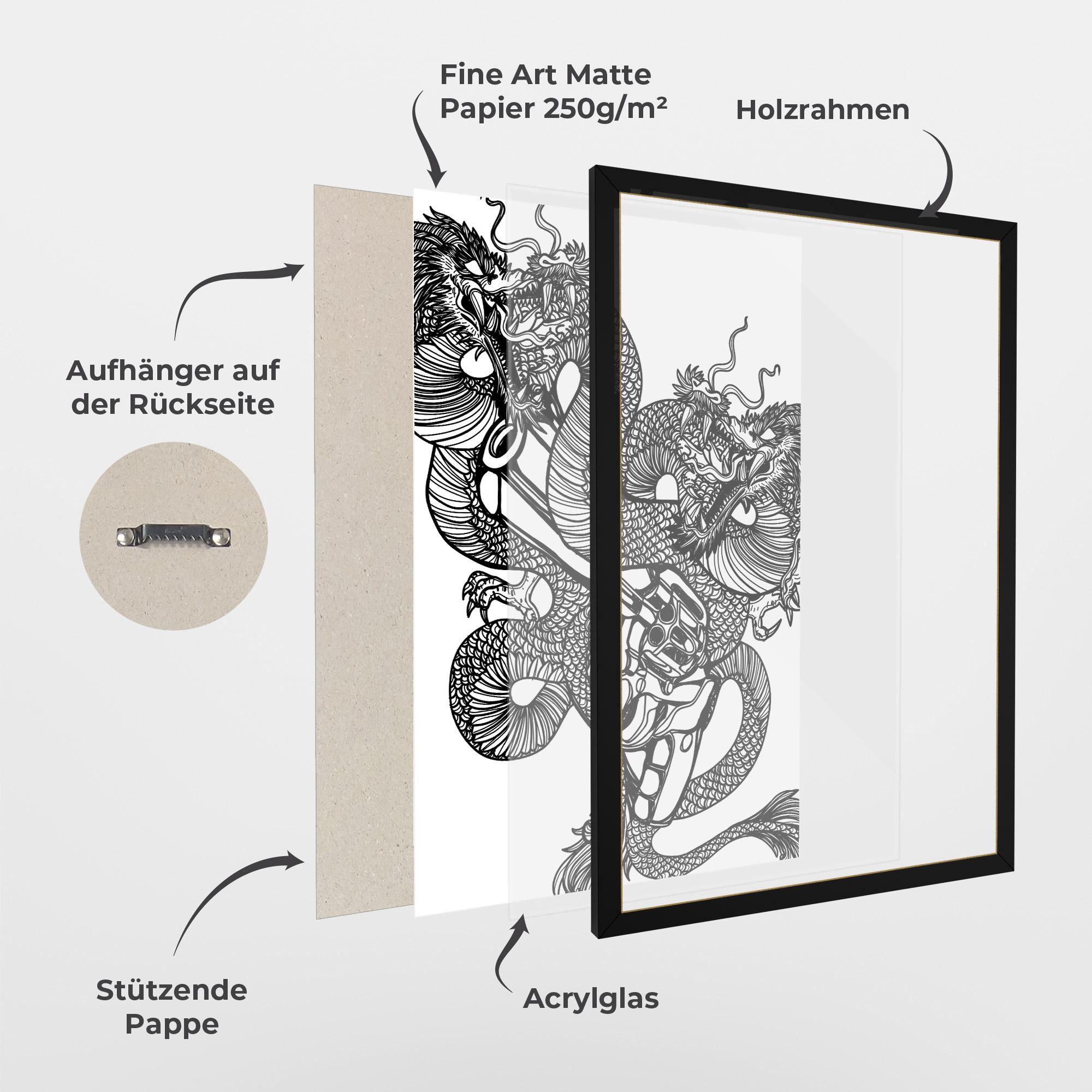 Gerahmte Poster Dragon Gun mockup 1
