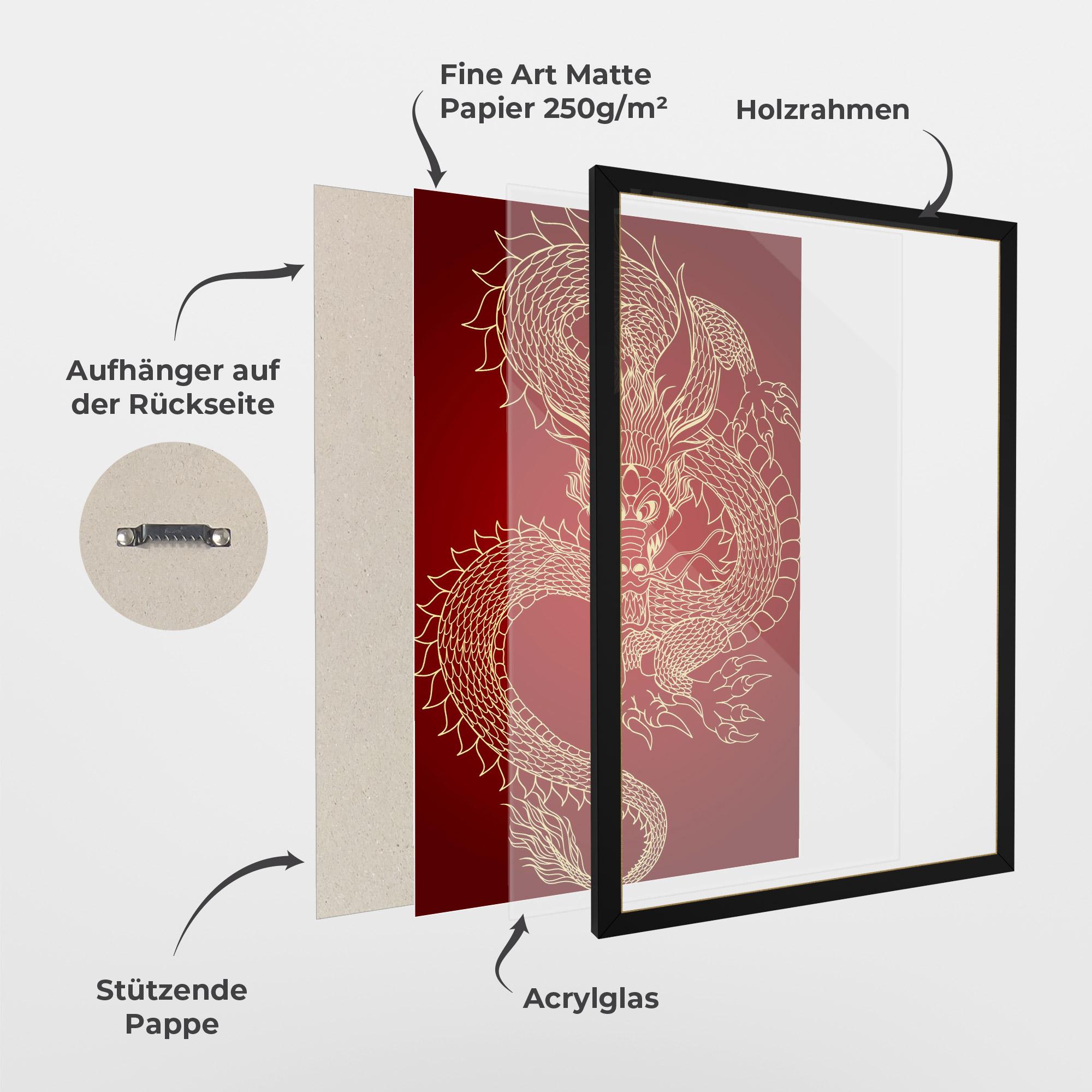Gerahmte Poster Traditional Dragon mockup 1